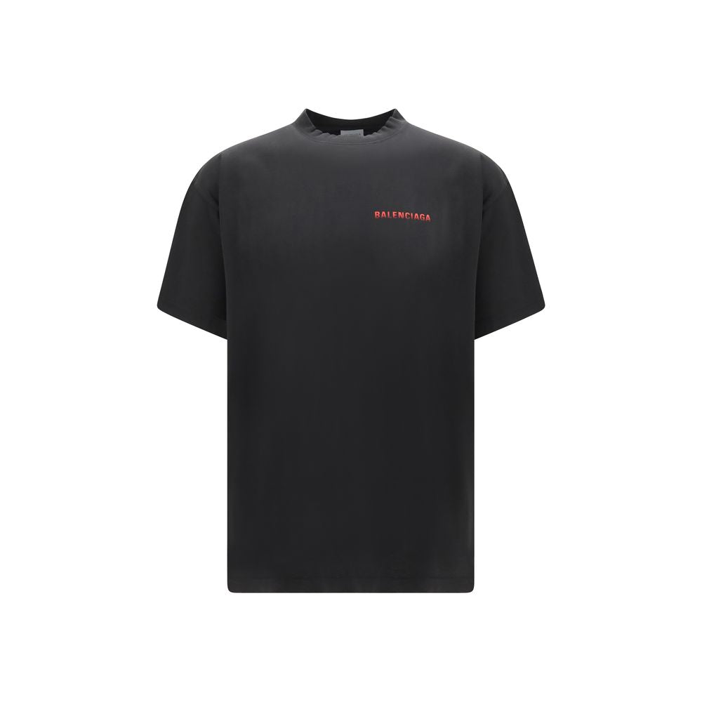 Balenciaga Schwarzes Baumwoll-T-Shirt