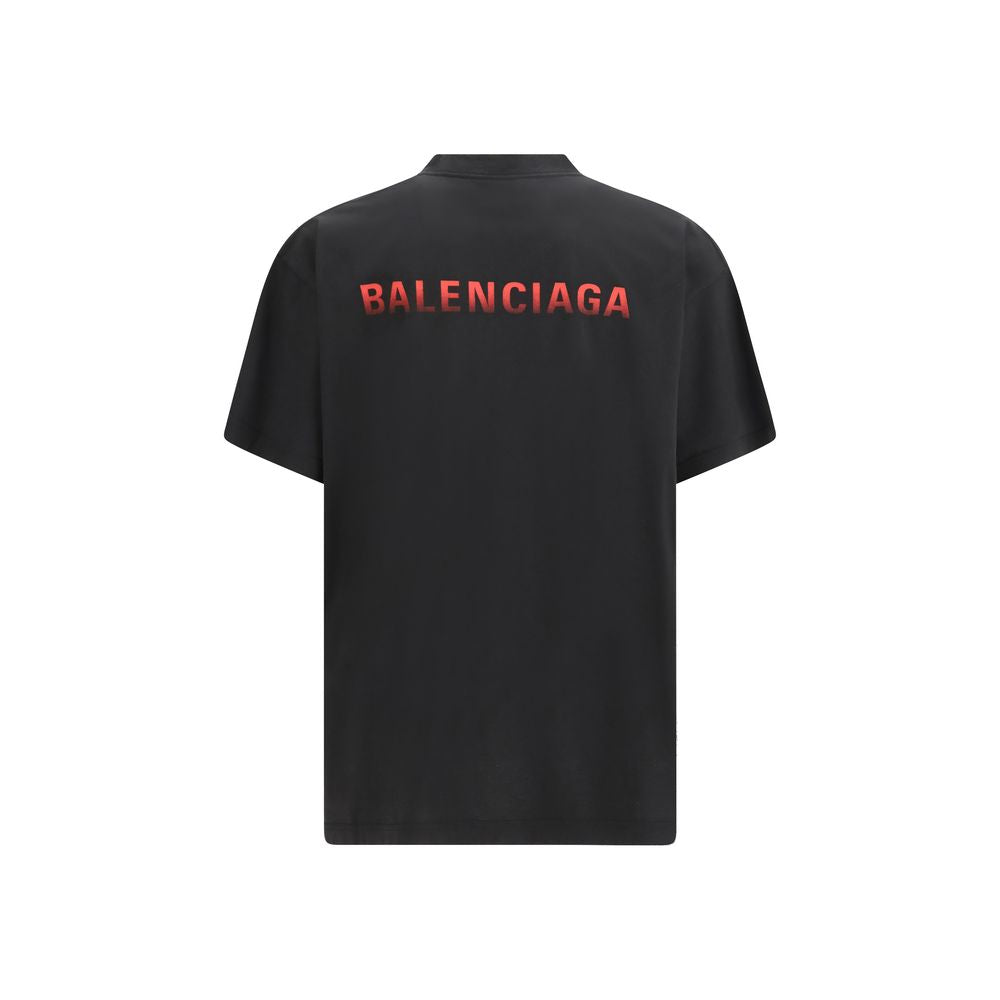 Balenciaga Schwarzes Baumwoll-T-Shirt