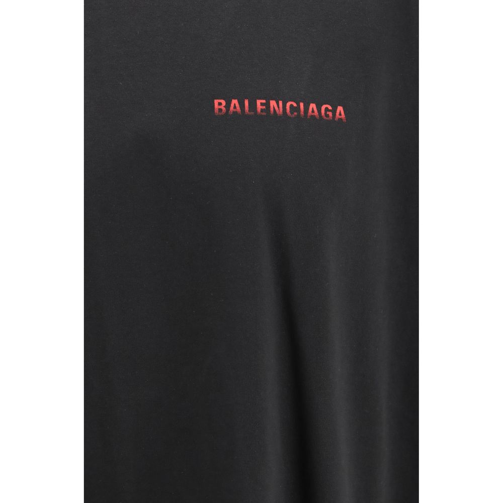 Balenciaga Schwarzes Baumwoll-T-Shirt