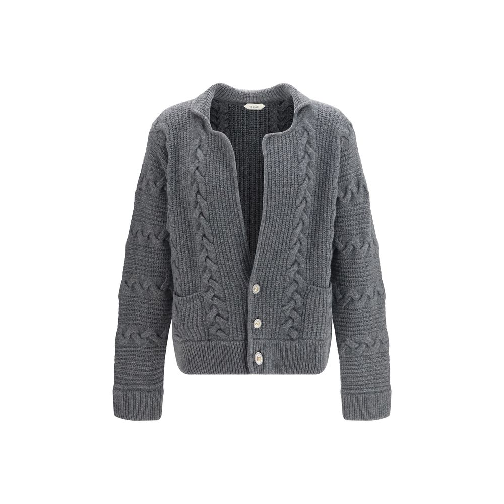 Versace Grauer Woll Cardigan Ovis Aries