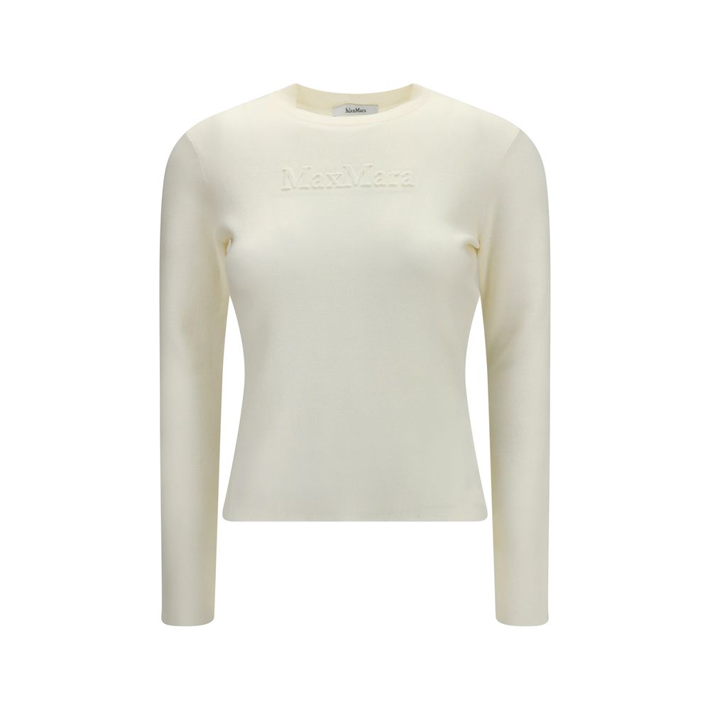 Max Mara Weißes Sweatshirt aus Wolle Oves Aries