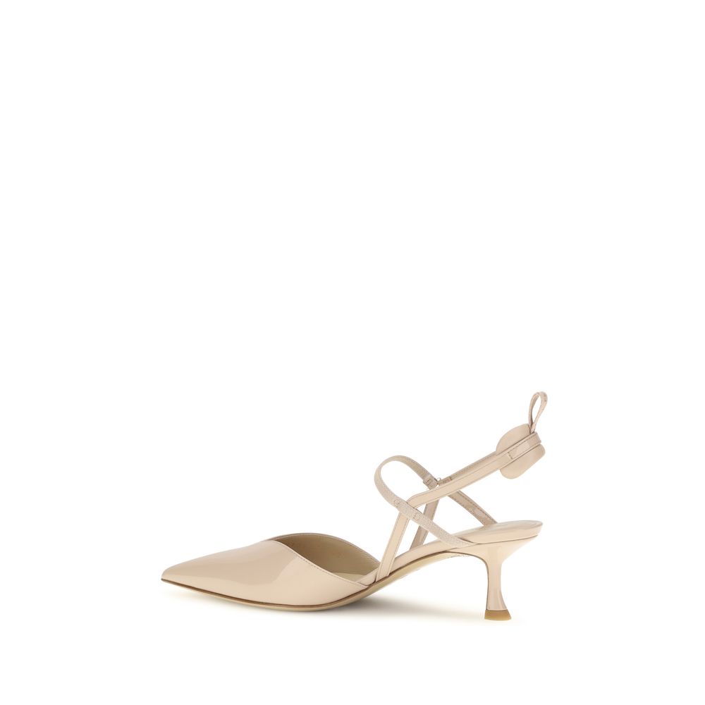 Fendi Beige Kalbsleder Bos Taurus Pumps