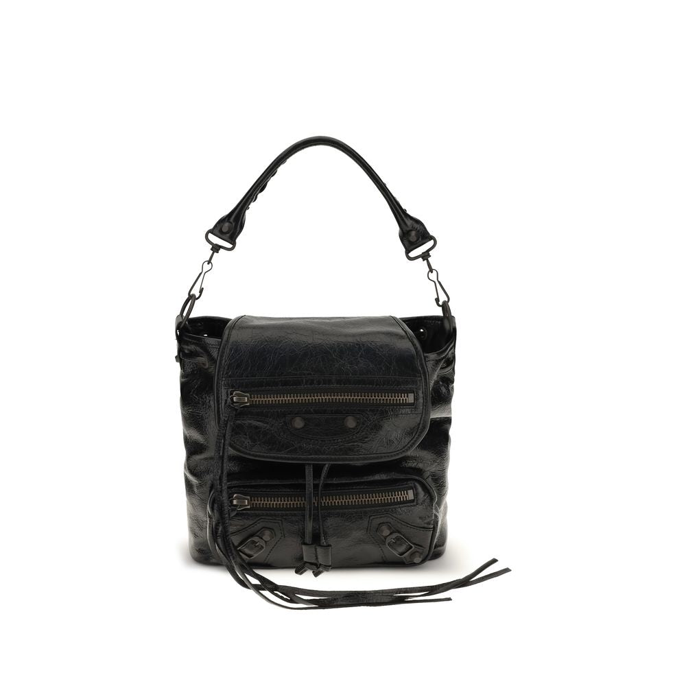 Balenciaga Rucksack aus Lammleder Ovis Aries in Schwarz