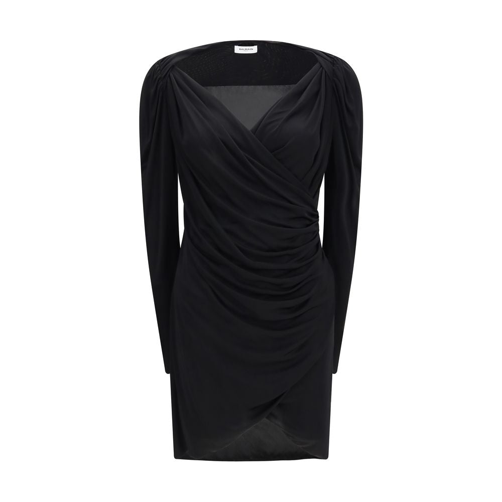 Balmain Schwarzes Viskose-Freizeitkleid