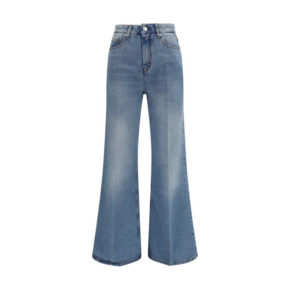 Ami Paris Blaue Baumwoll-Jeans mit ausgestelltem Bein