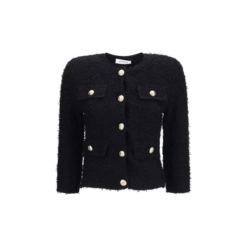 Balmain Schwarze Viskose-Blazerjacke