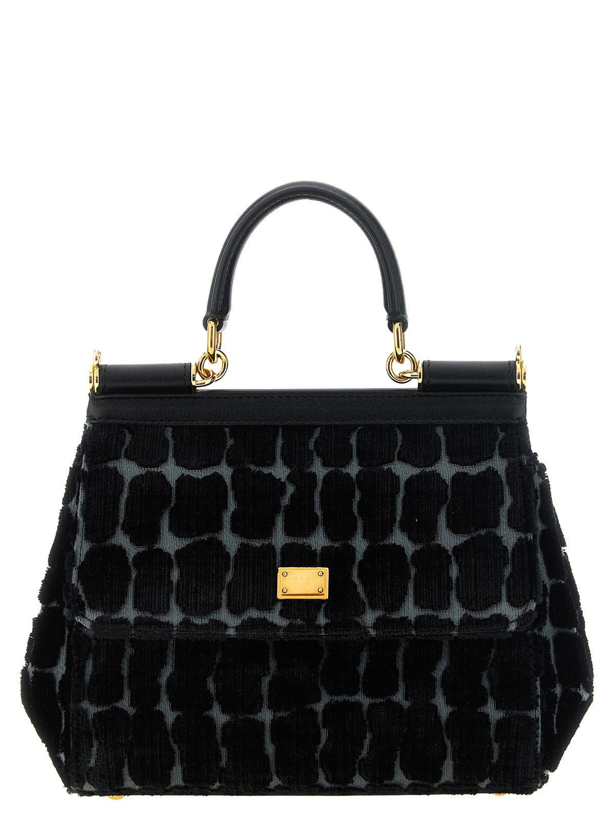 Dolce & Gabbana Schwarze Baumwoll-Handtasche