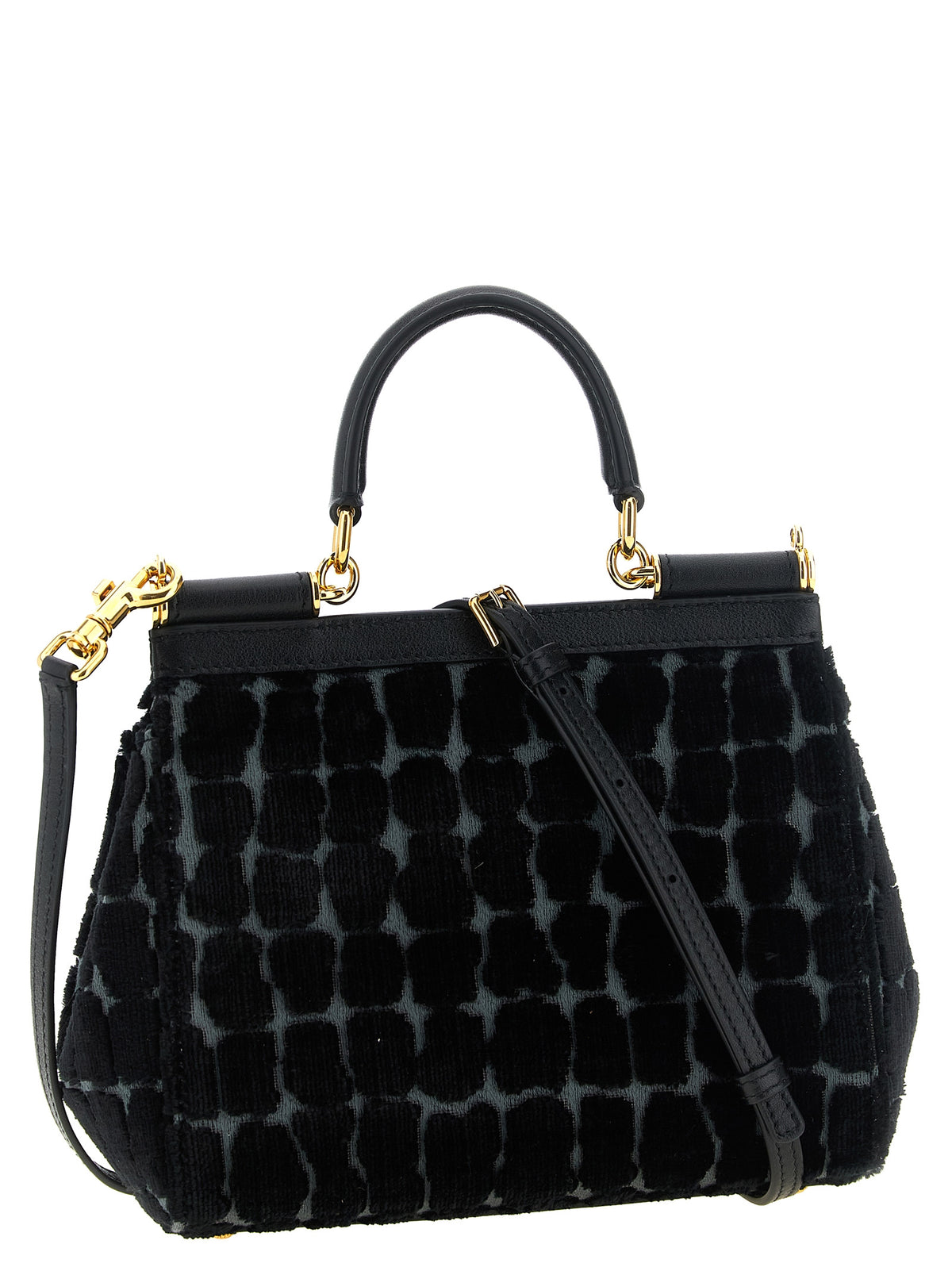 Dolce & Gabbana Schwarze Baumwoll-Handtasche