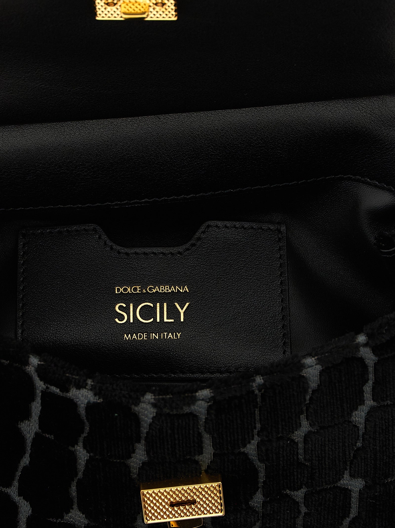 Dolce & Gabbana Schwarze Baumwoll-Handtasche