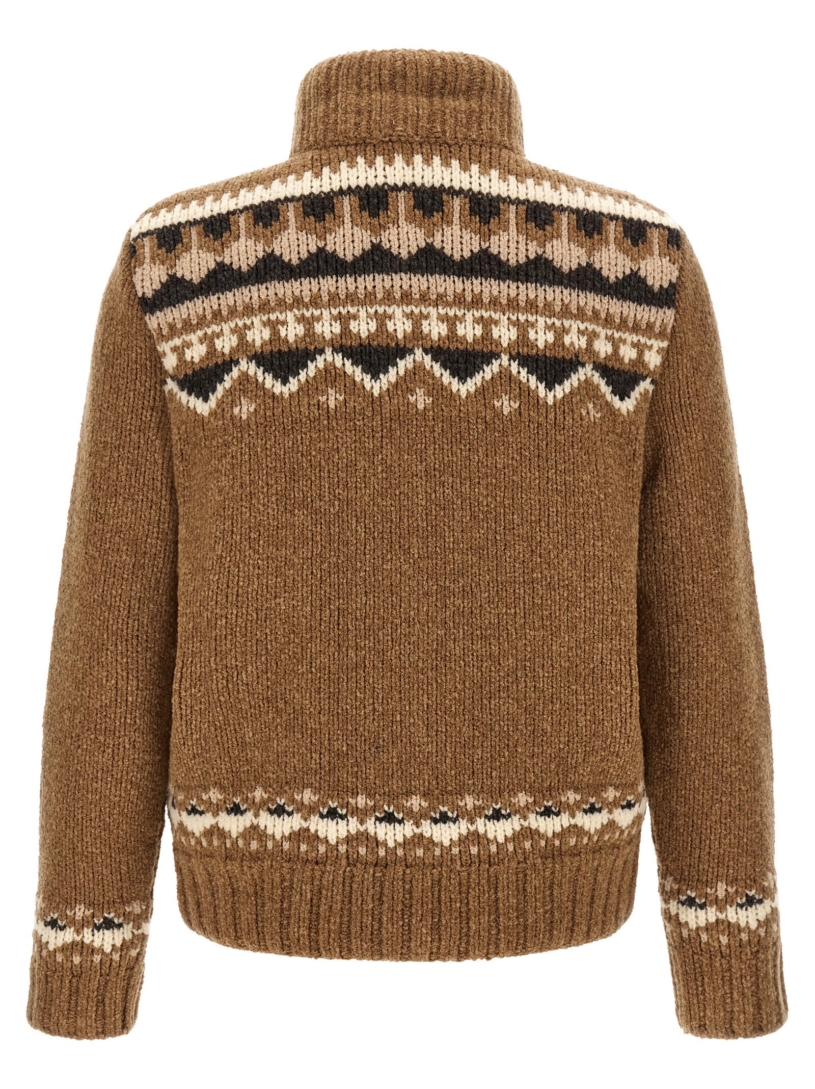 Moncler Brauner Cardigan aus reiner Schurwolle