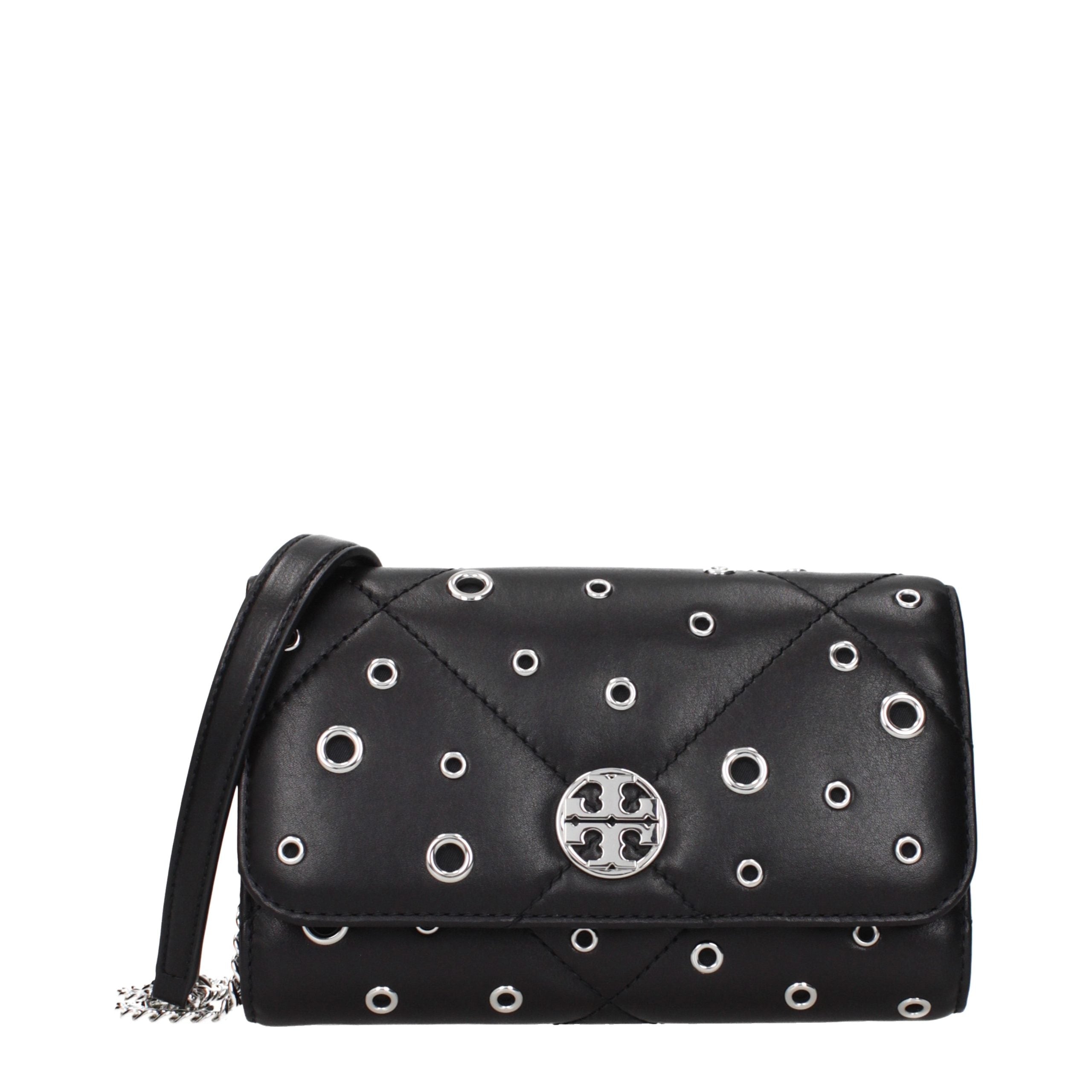 Tory Burch Schwarze Leder-Clutch