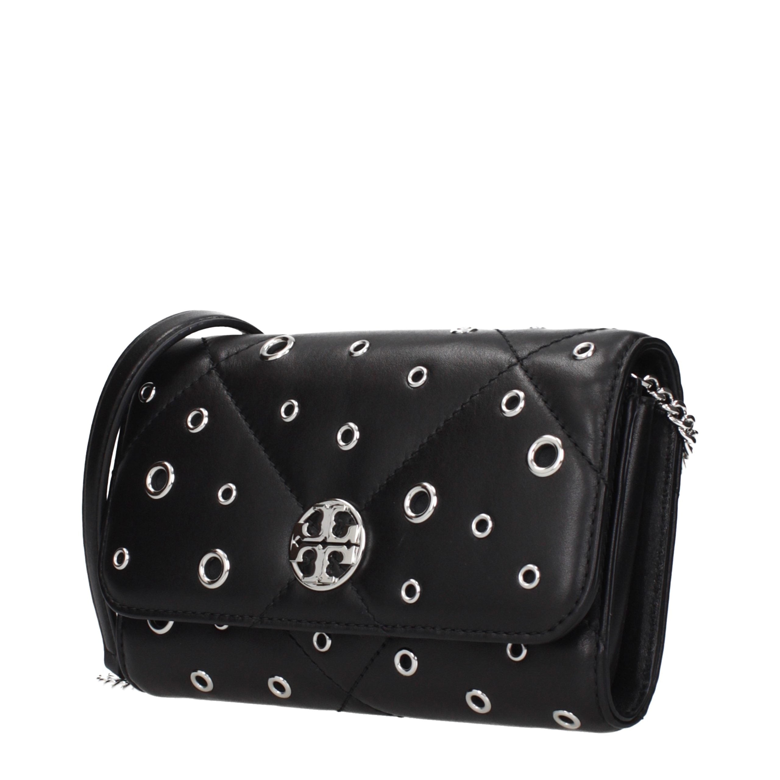 Tory Burch Schwarze Leder-Clutch