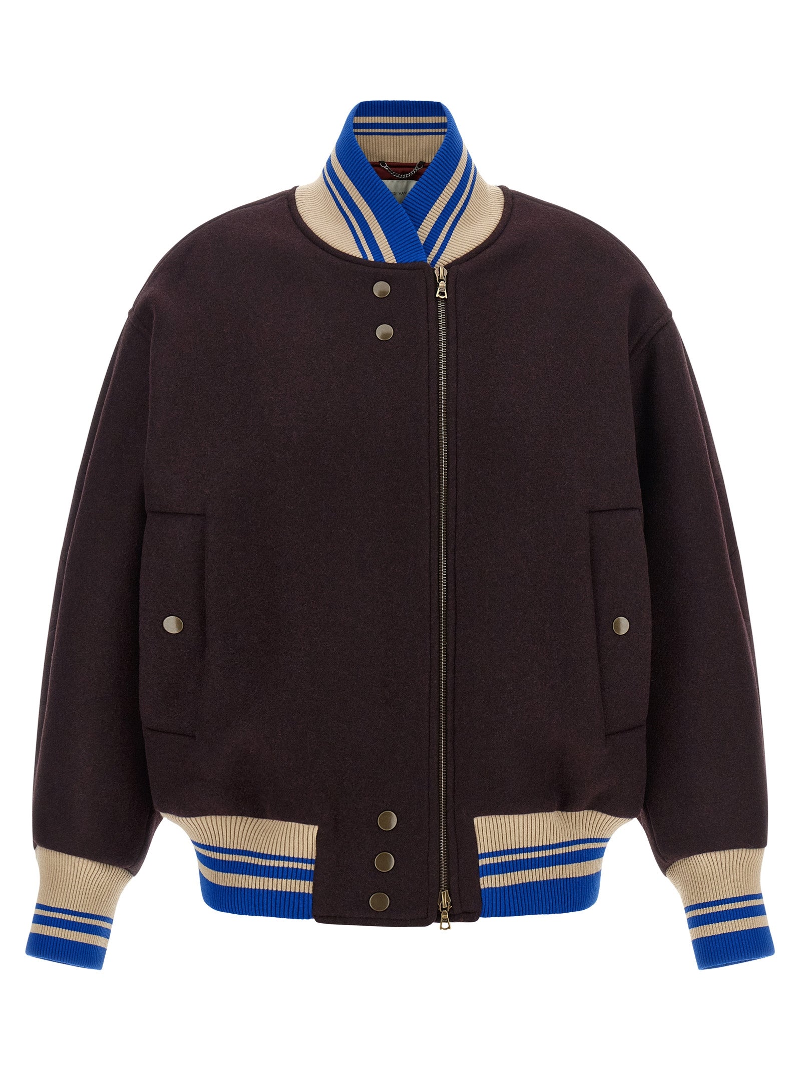 Dries Van Noten Lila Woll-Bomberjacke