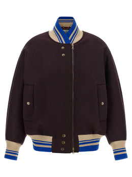 Dries Van Noten Lila Woll-Bomberjacke