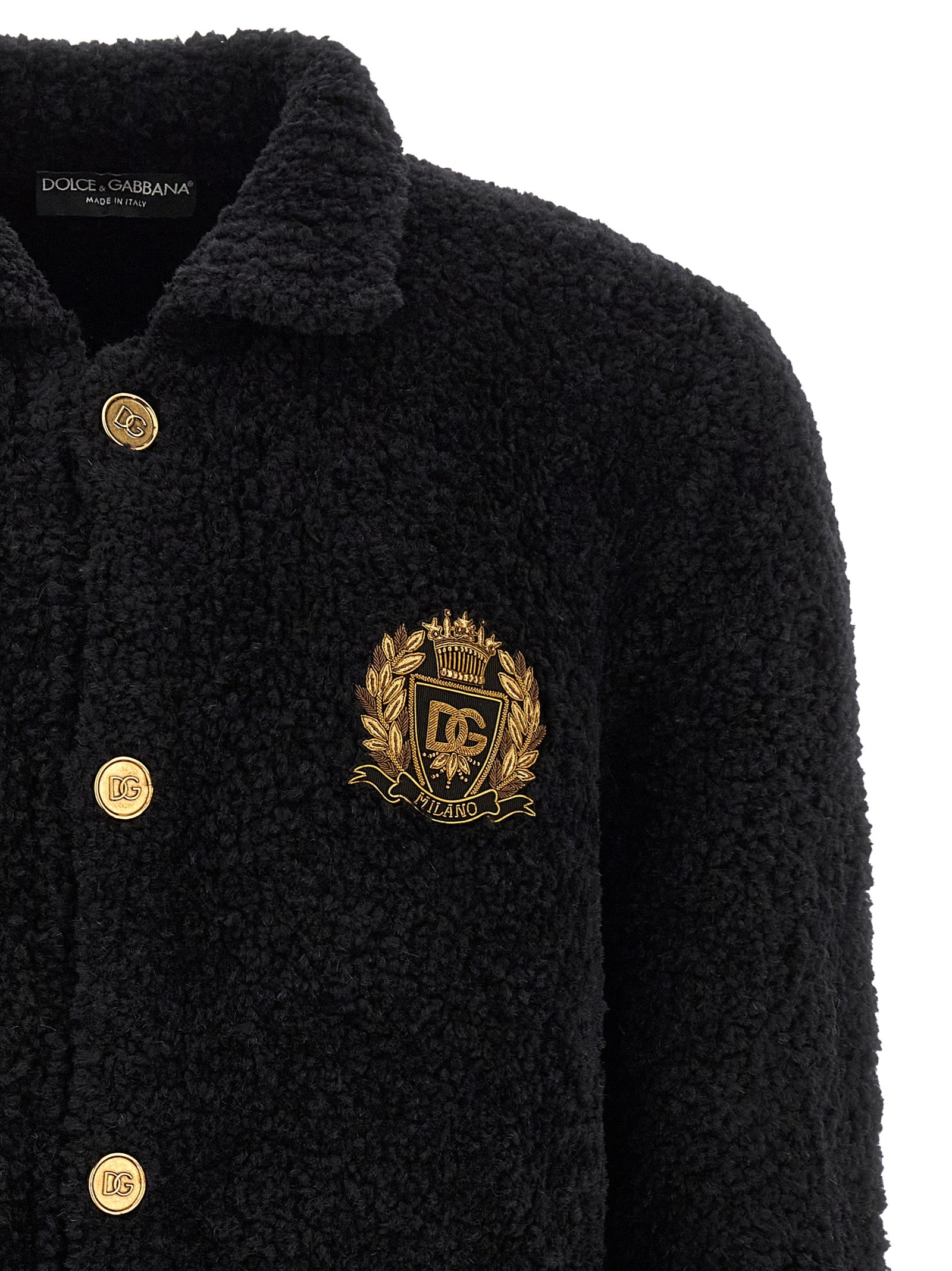Dolce & Gabbana Schwarzer Cardigan aus Alpakaleder