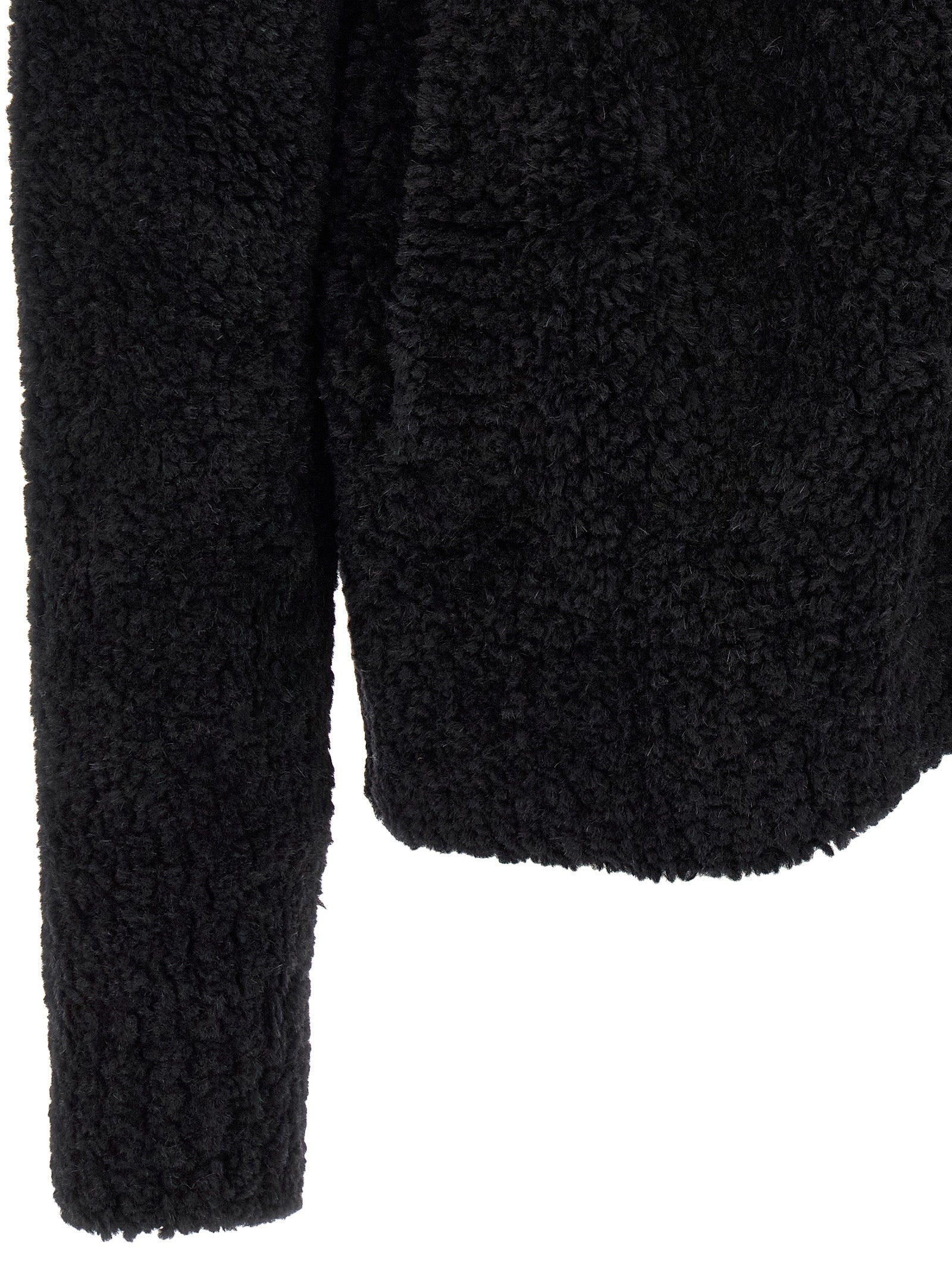 Dolce & Gabbana Schwarzer Cardigan aus Alpakaleder