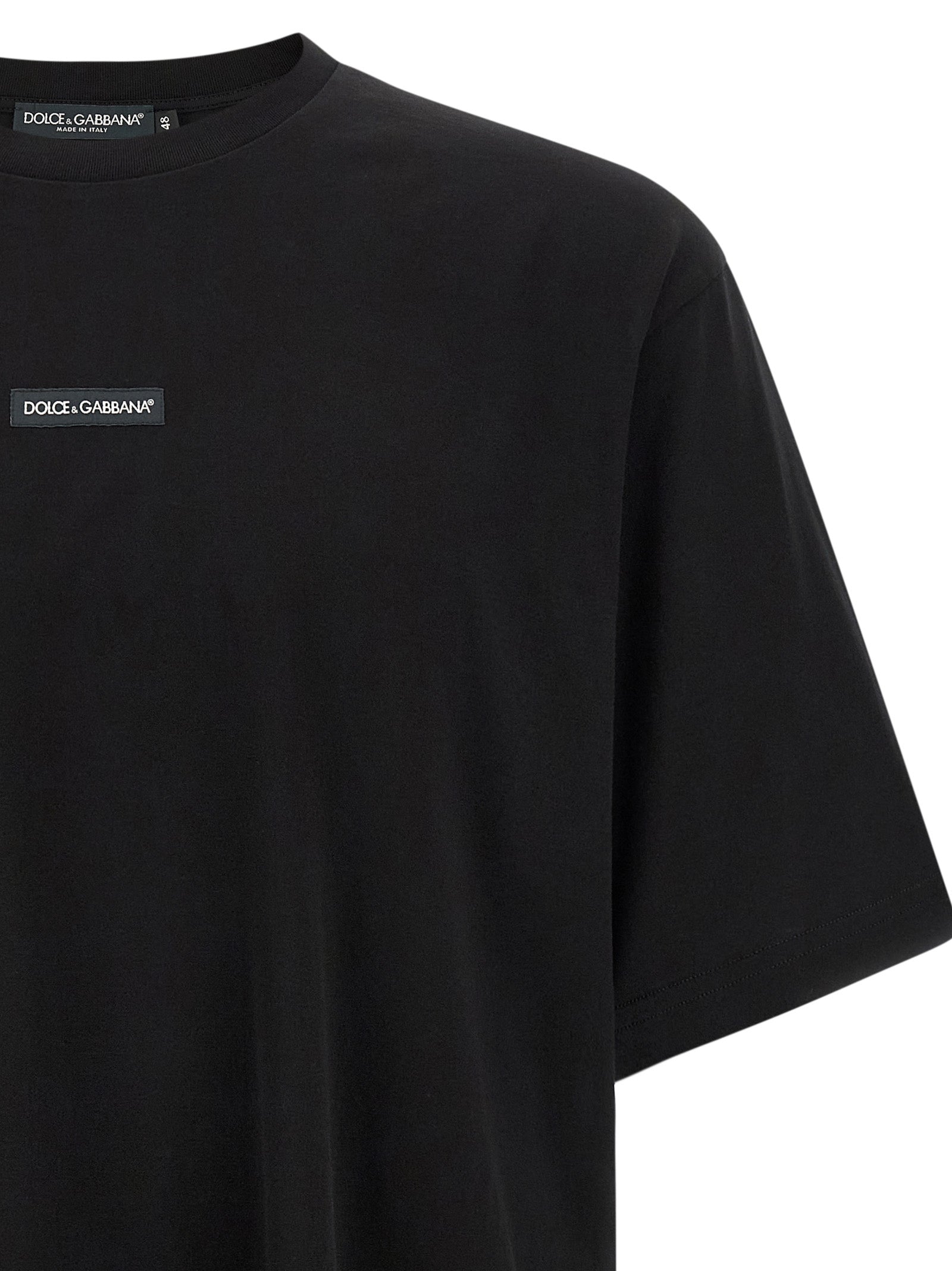 Dolce & Gabbana Schwarzes Baumwoll-T-Shirt