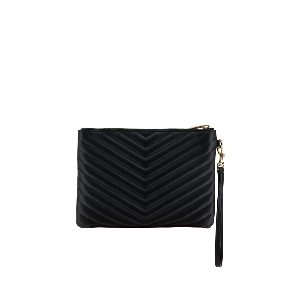Saint Laurent Schwarze Bos Taurus Kalbsleder Clutch