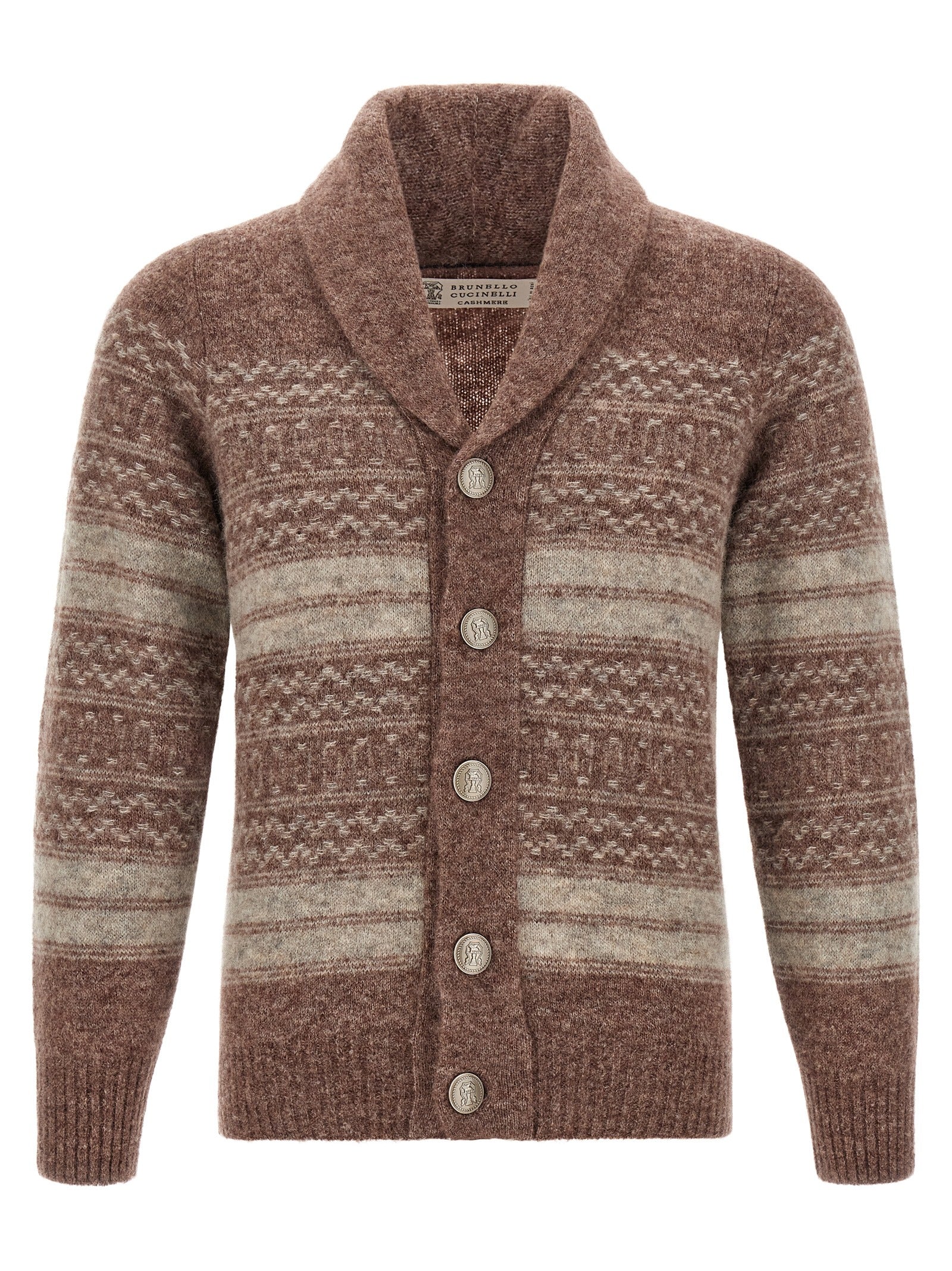 Brunello Cucinelli Strickjacke aus brauner Alpaka-Wolle