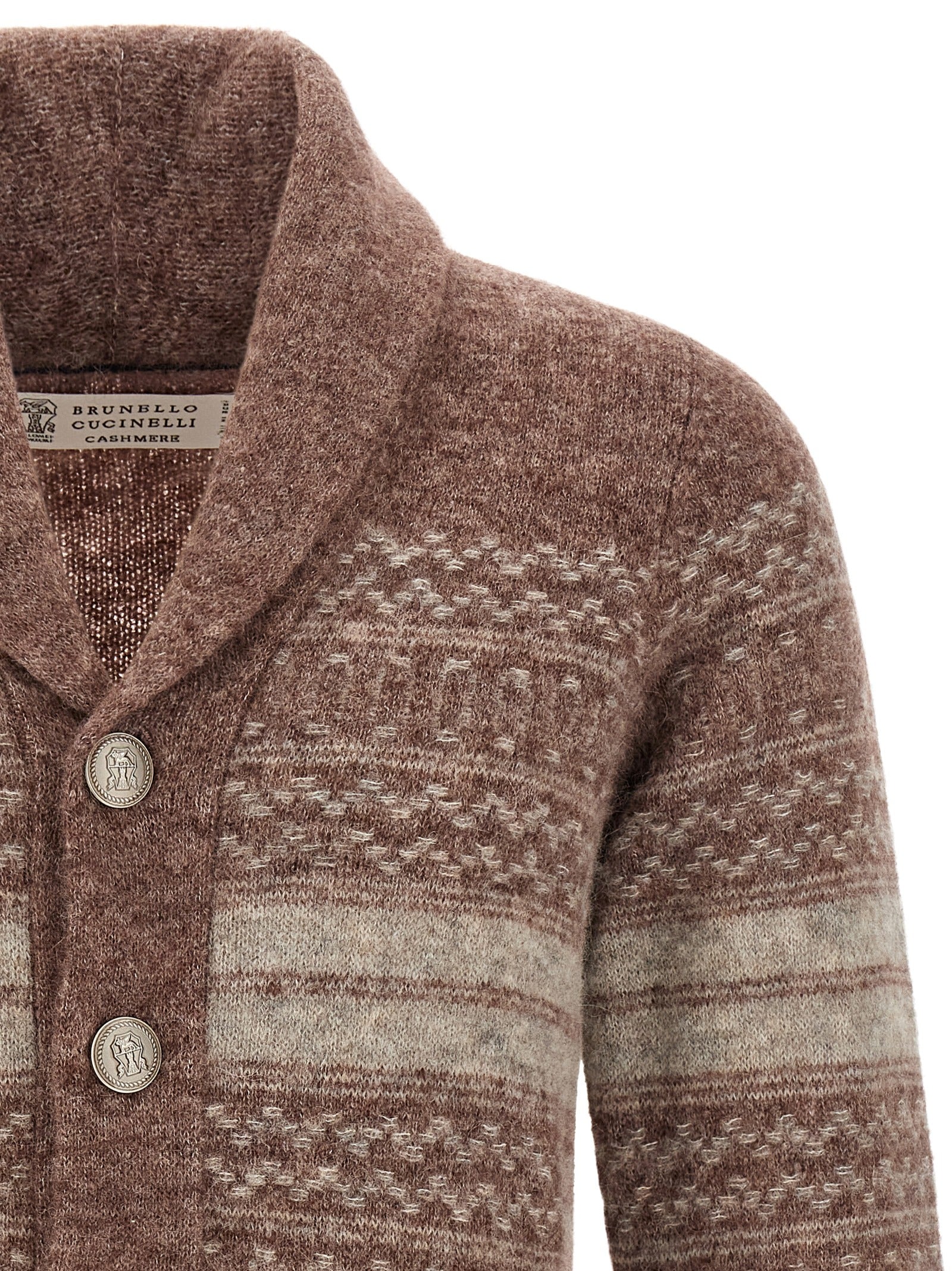 Brunello Cucinelli Strickjacke aus brauner Alpaka-Wolle