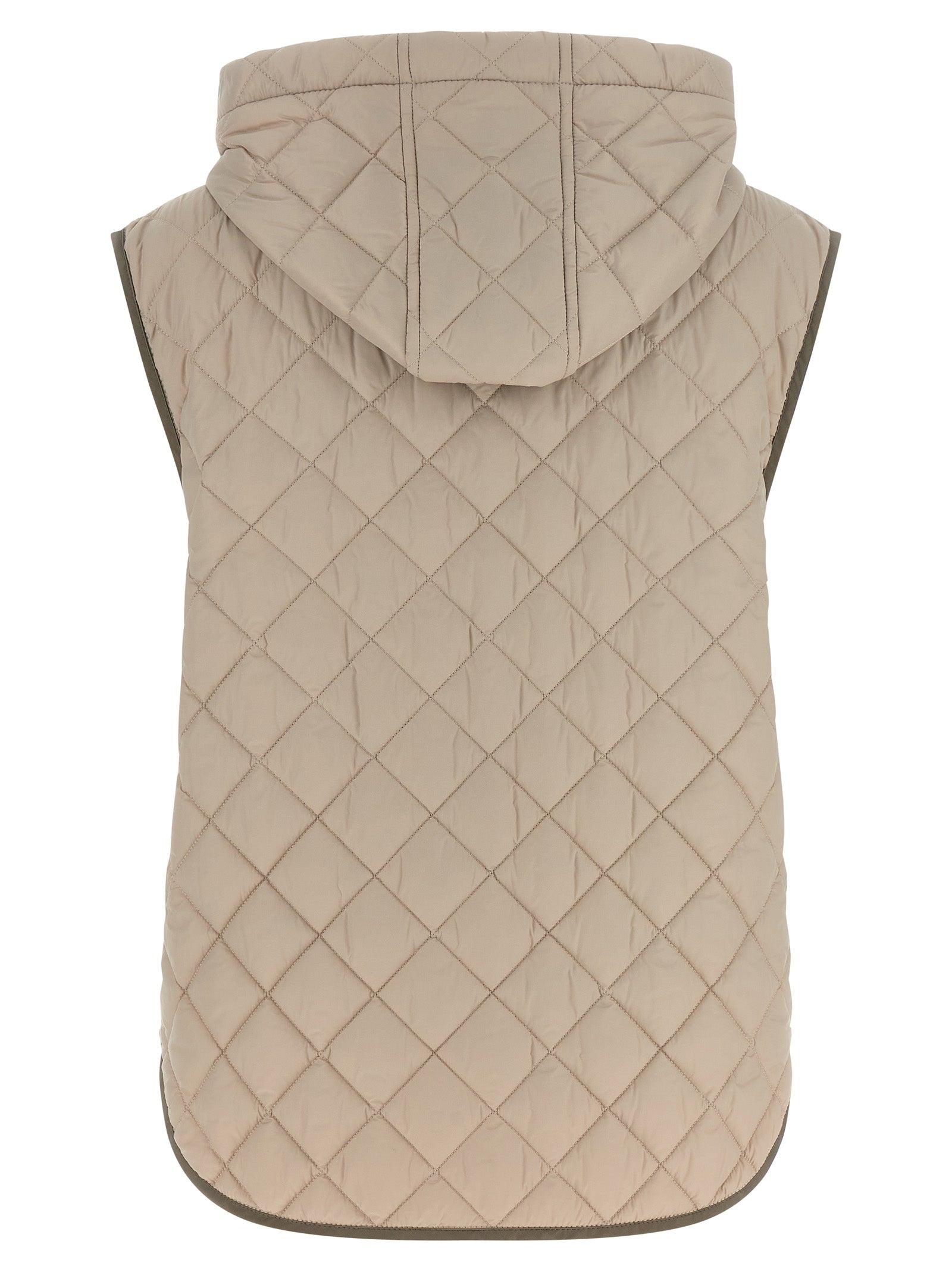 Brunello Cucinelli Beige Polyamid Ärmellose Jacke