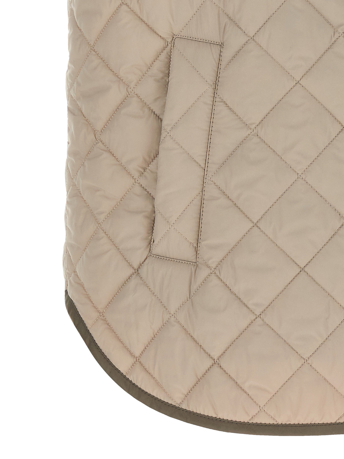 Brunello Cucinelli Beige Polyamid Ärmellose Jacke