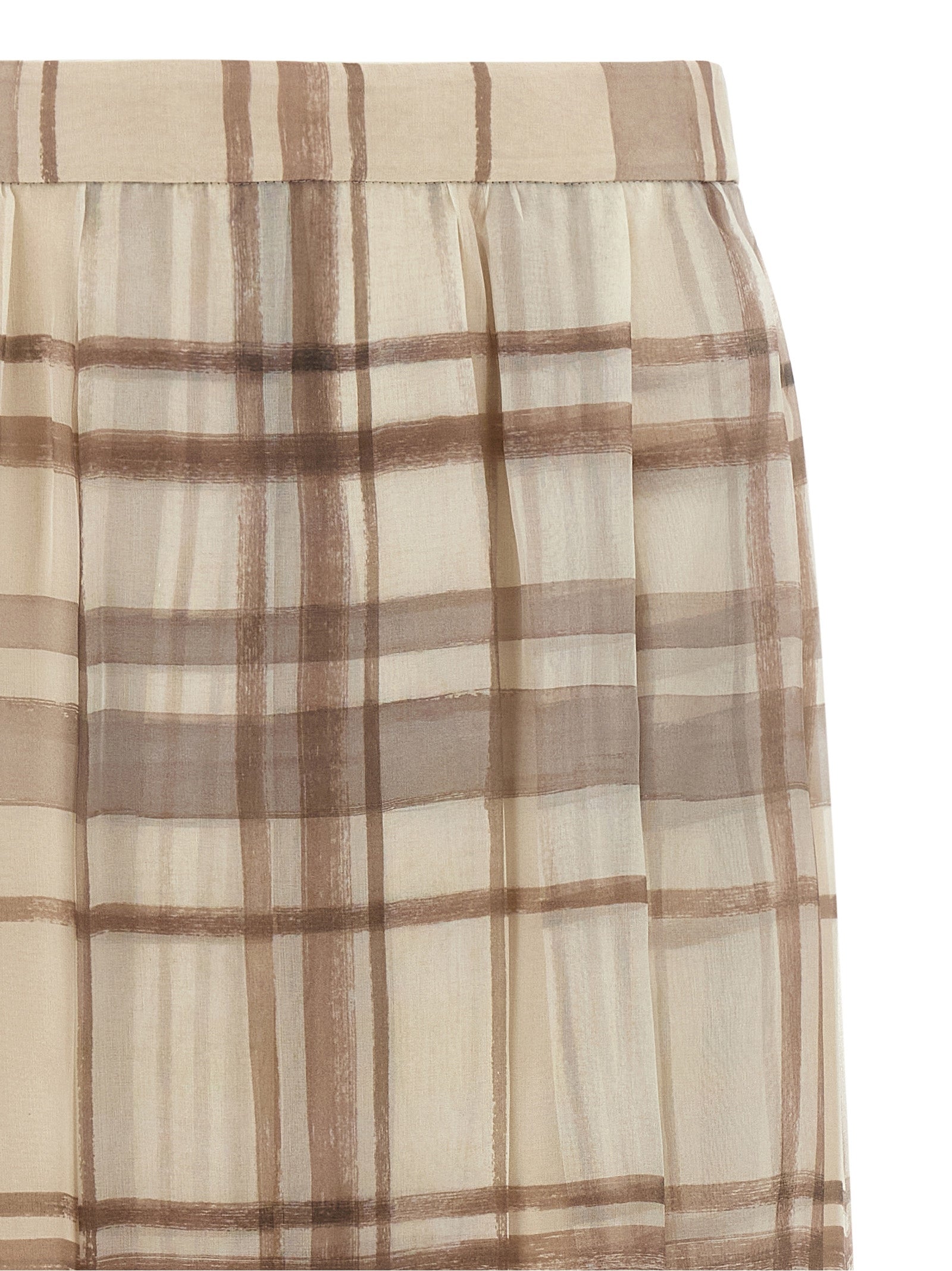 Brunello Cucinelli Beige Seiden-Midirock