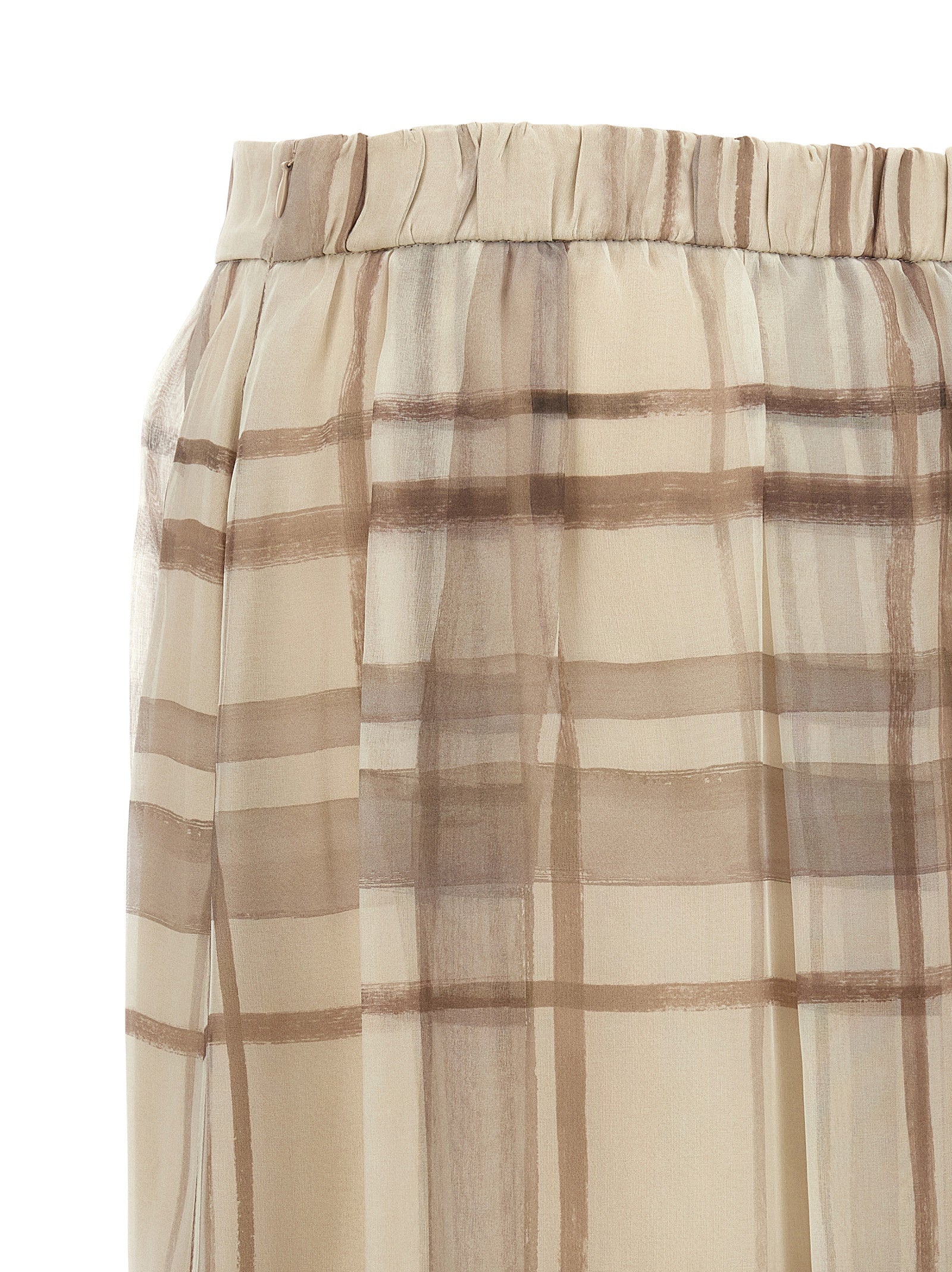 Brunello Cucinelli Beige Seiden-Midirock