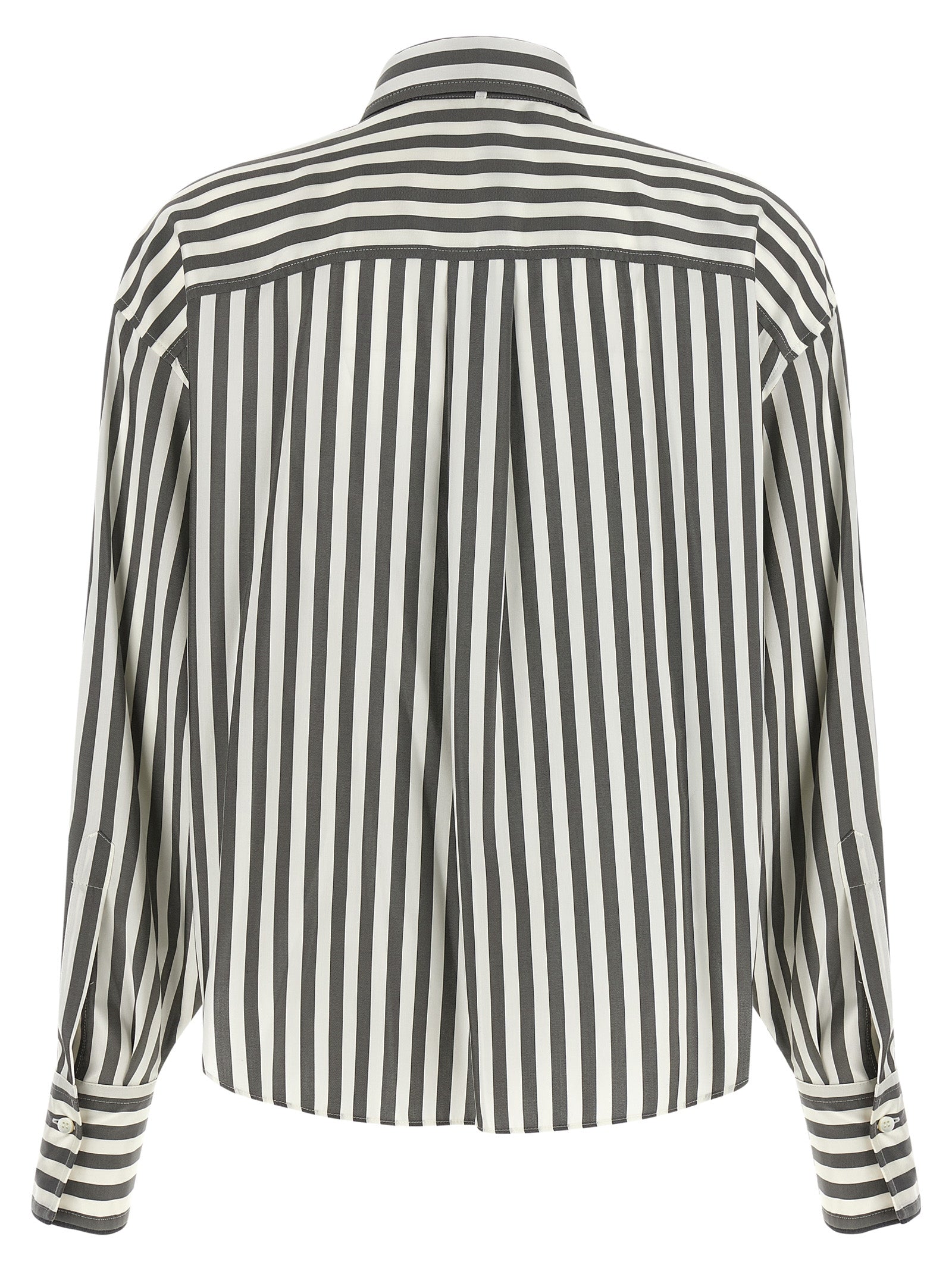 Brunello Cucinelli Zweifarbige Seidenbluse