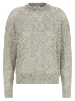 Brunello Cucinelli Grauer Cardigan aus Polyamid