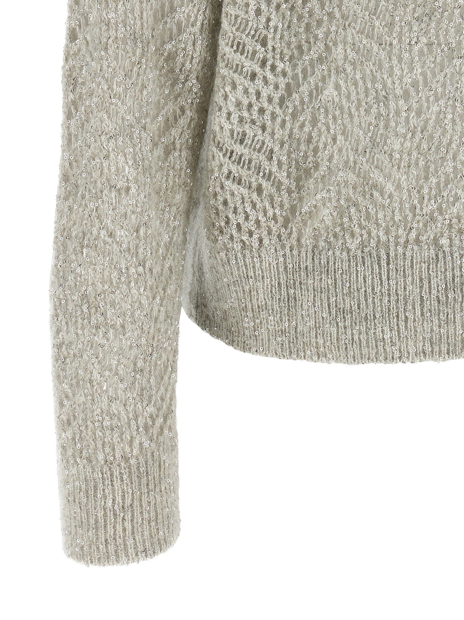 Brunello Cucinelli Grauer Cardigan aus Polyamid