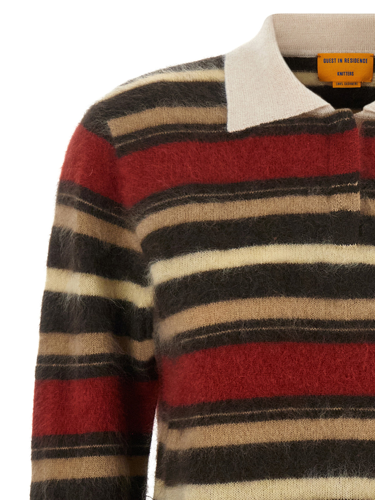 Guest in Residence Mehrfarbiges Kaschmir-Poloshirt