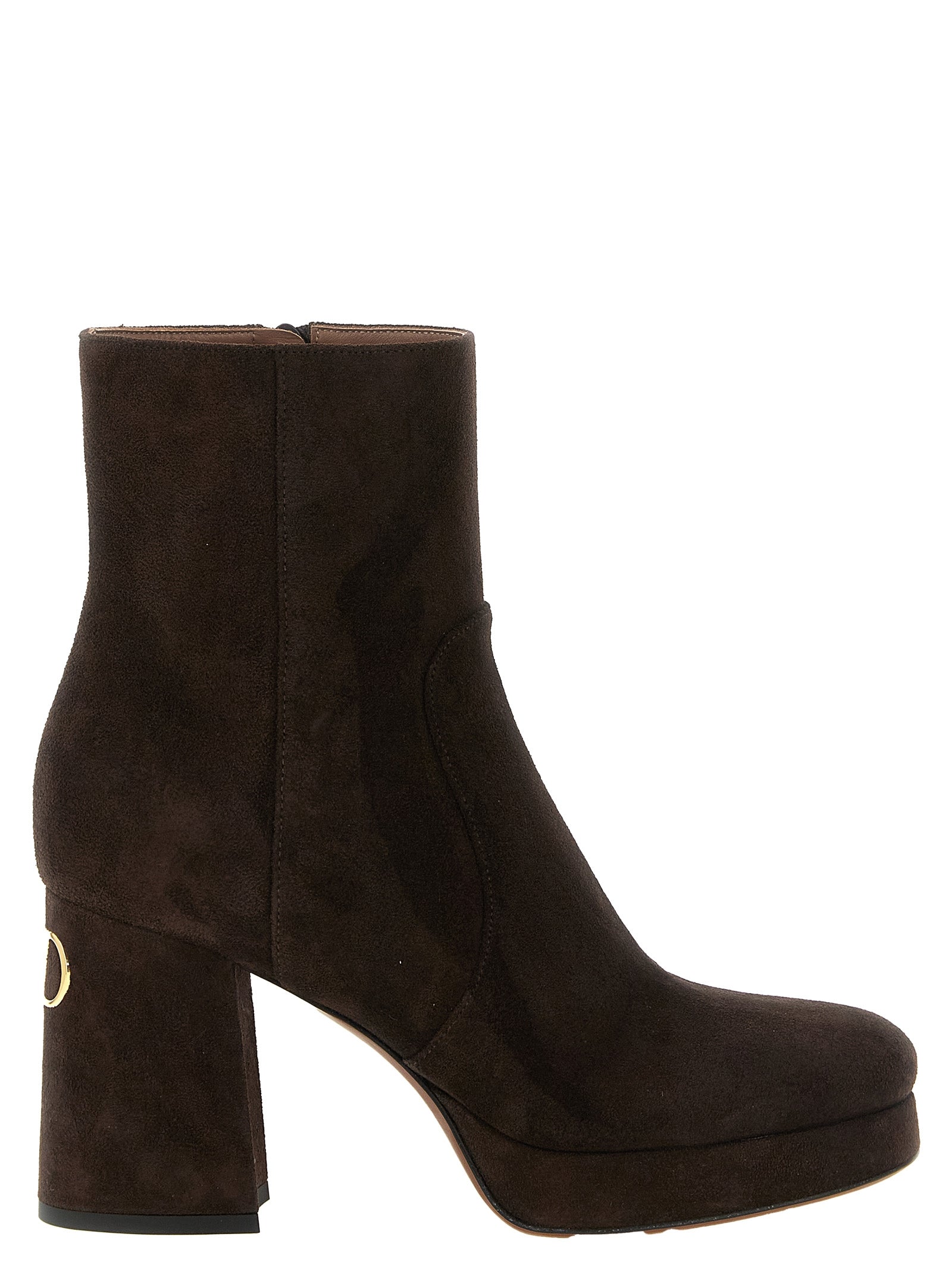 Valentino Garavani Ankle Boots aus braunem Kalbsleder