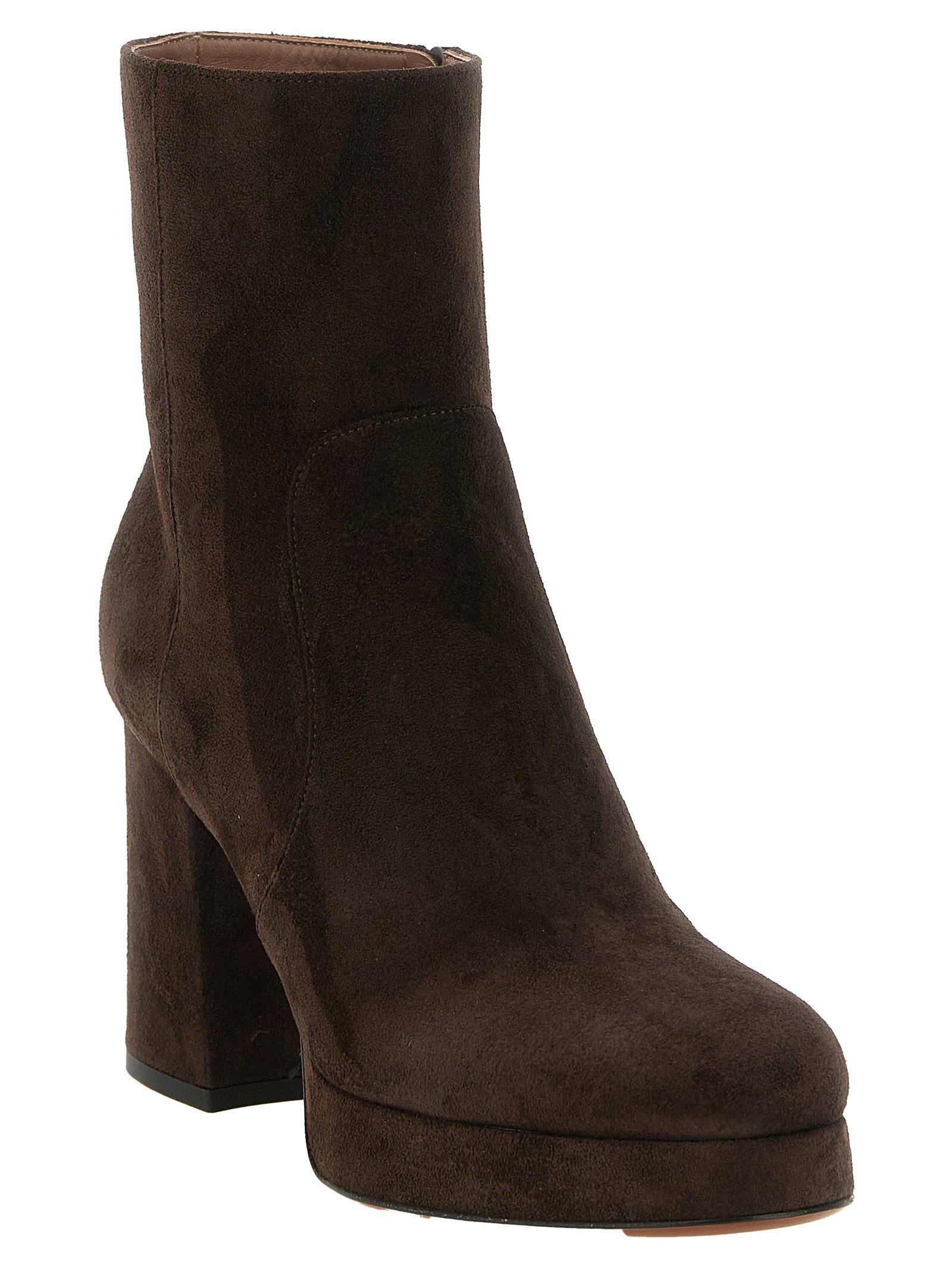 Valentino Garavani Ankle Boots aus braunem Kalbsleder