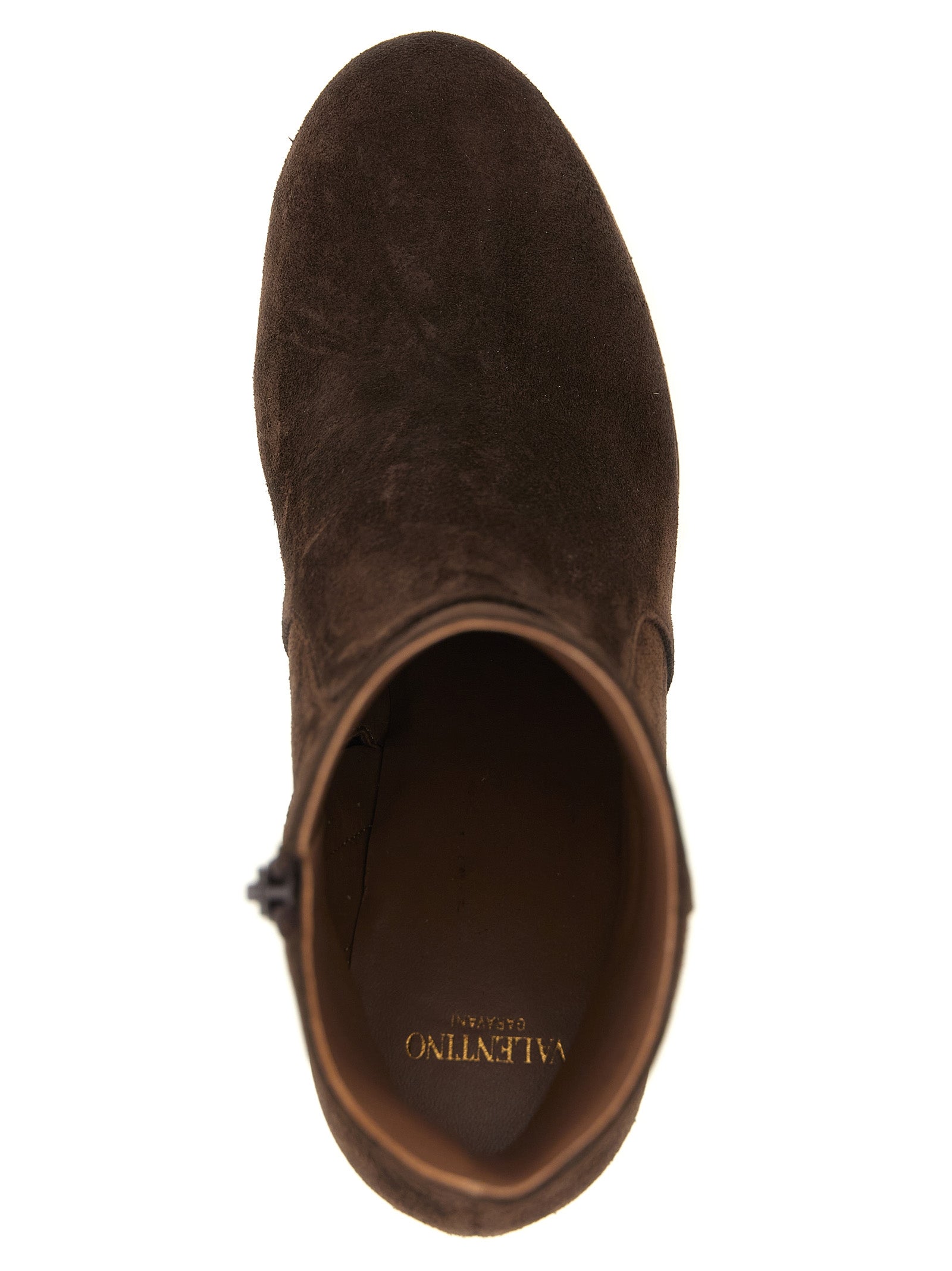 Valentino Garavani Ankle Boots aus braunem Kalbsleder