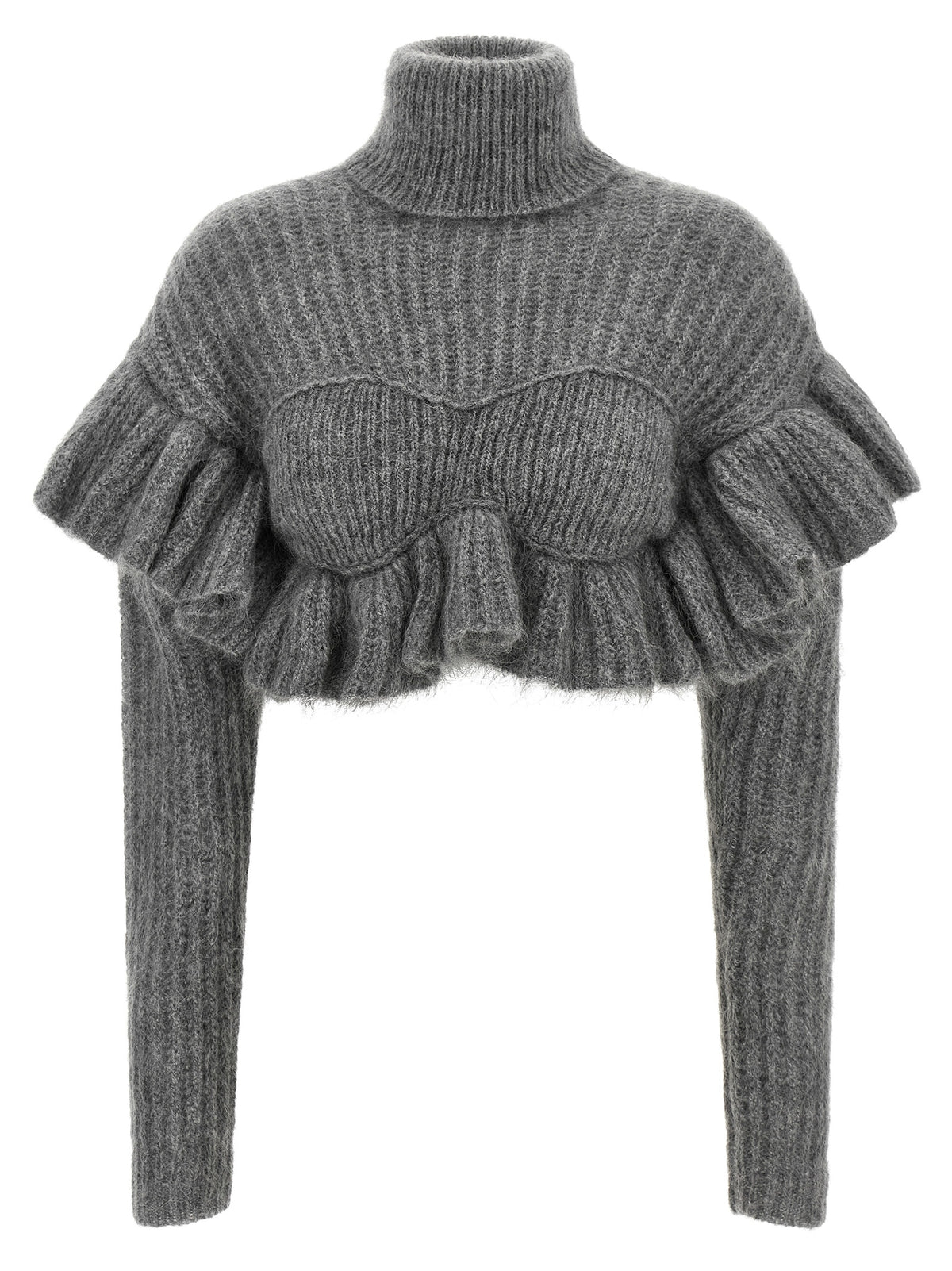 Elisabetta Franchi Grauer Mohair-Cardigan