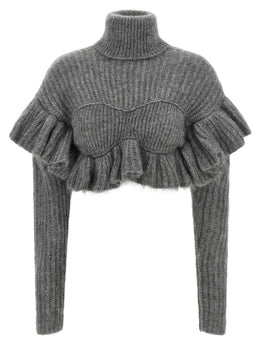 Elisabetta Franchi Grauer Mohair-Cardigan