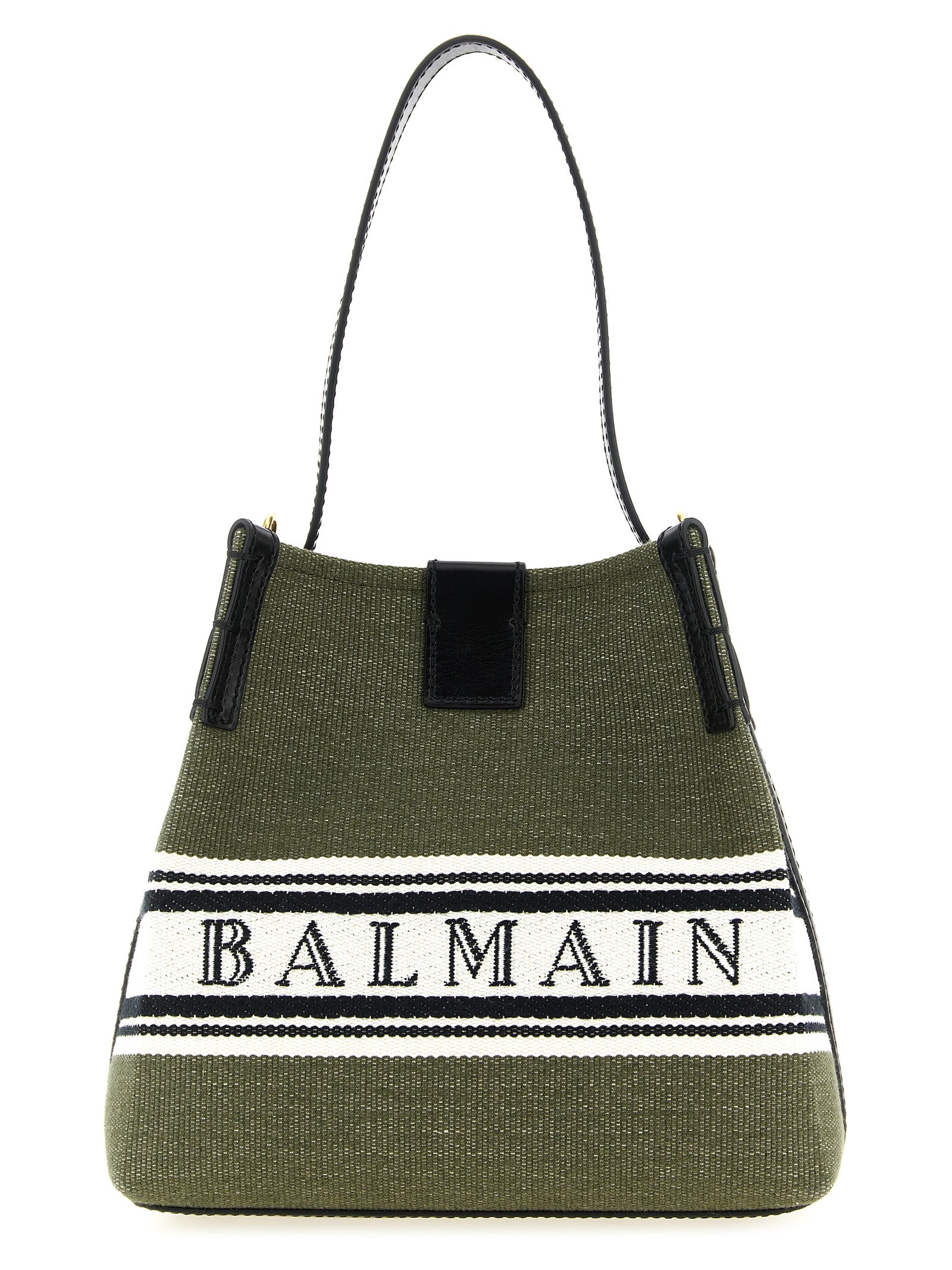 Balmain Schultertasche aus zweifarbigem Stoff