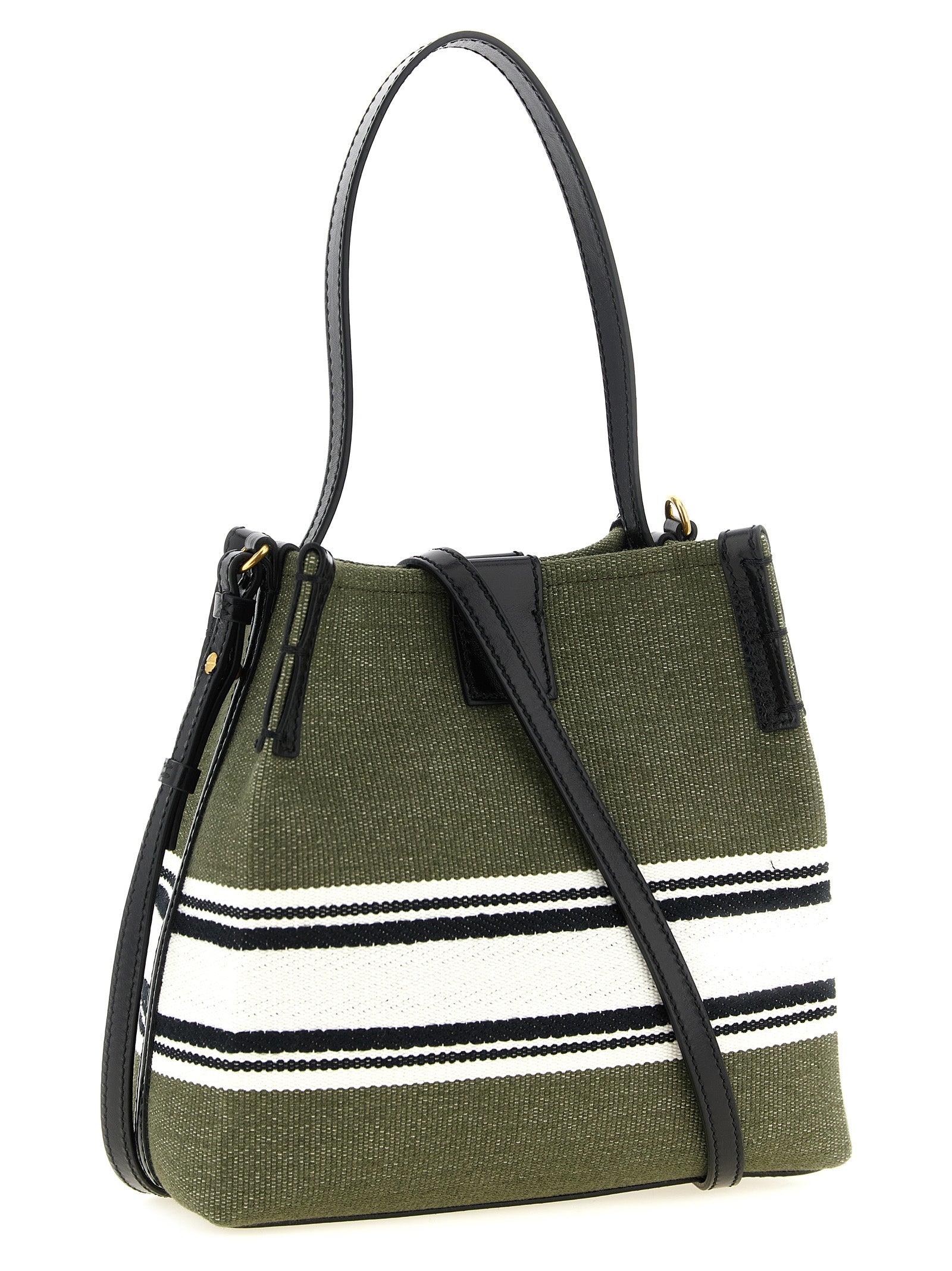Balmain Schultertasche aus zweifarbigem Stoff