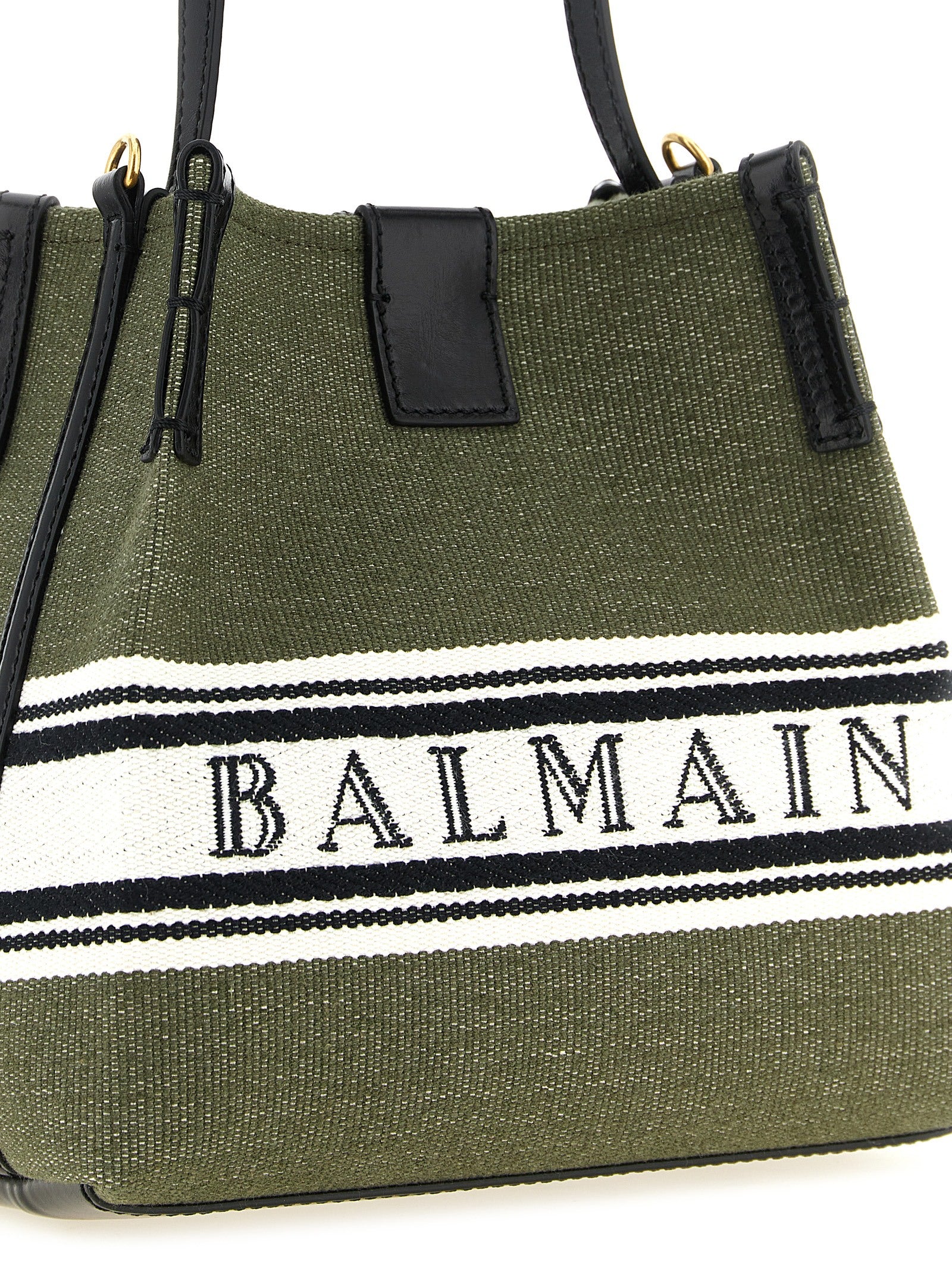 Balmain Schultertasche aus zweifarbigem Stoff
