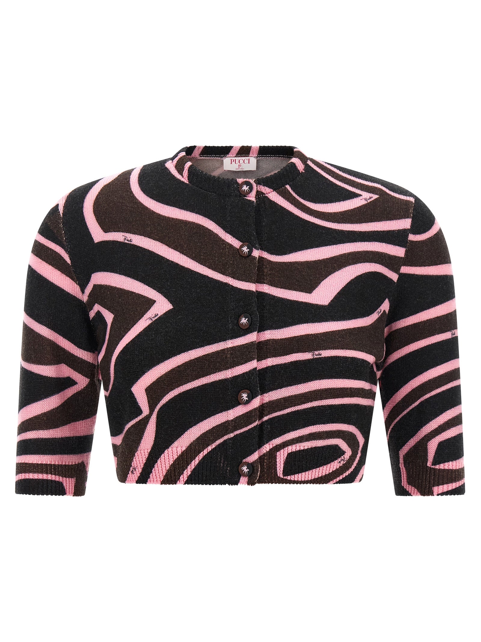 Emilio Pucci Mehrfarbige Wollstrickjacke