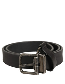 Dolce & Gabbana Schwarzer Ledergürtel mit Schnalle im Antik-Finish