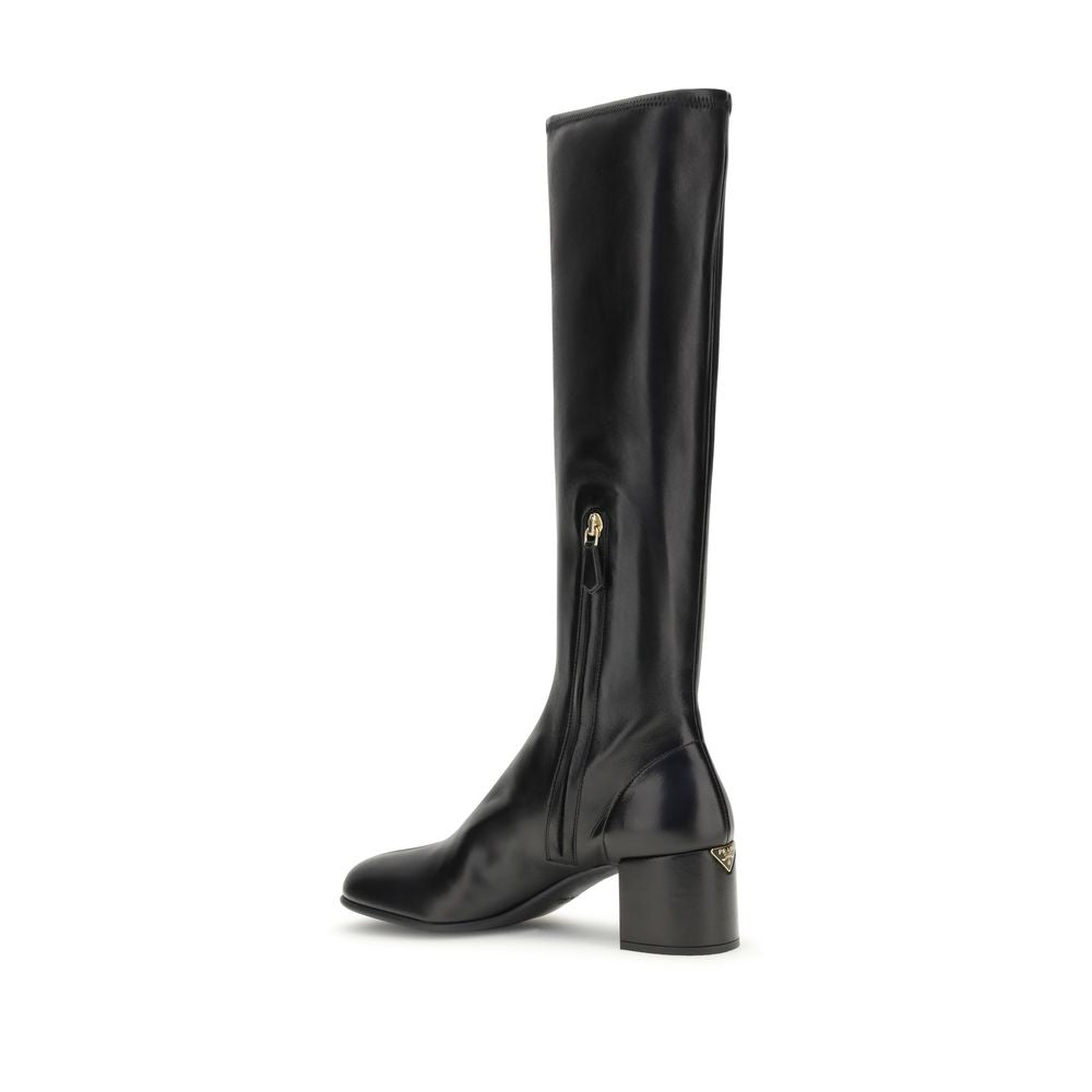 Prada Schwarze Lammleder-Stiefeletten Ovis Aries