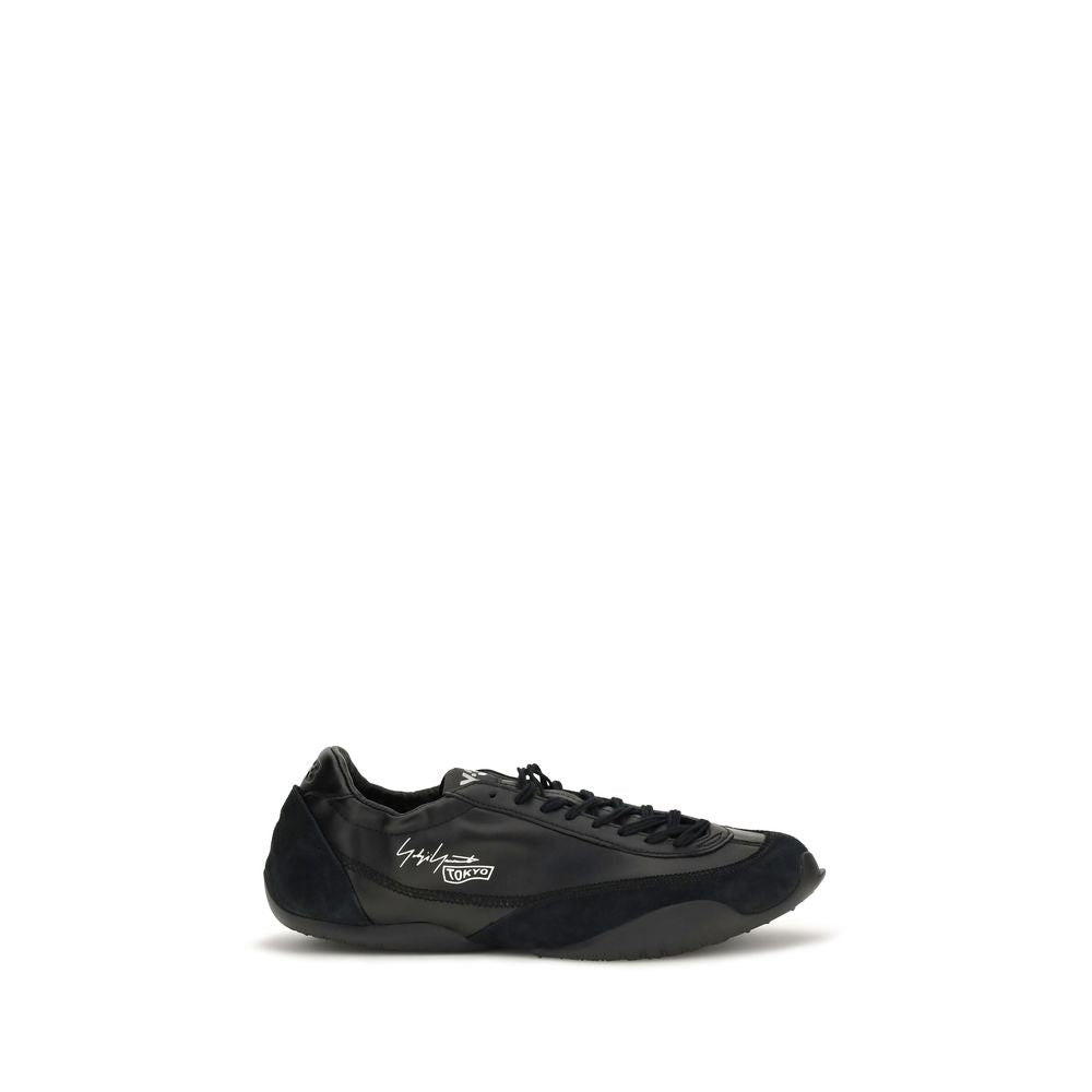 Y-3 Schwarze Bos Taurus Kalbsleder Sneaker