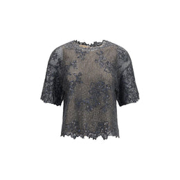 Brunello Cucinelli Graue Mohair-Bluse
