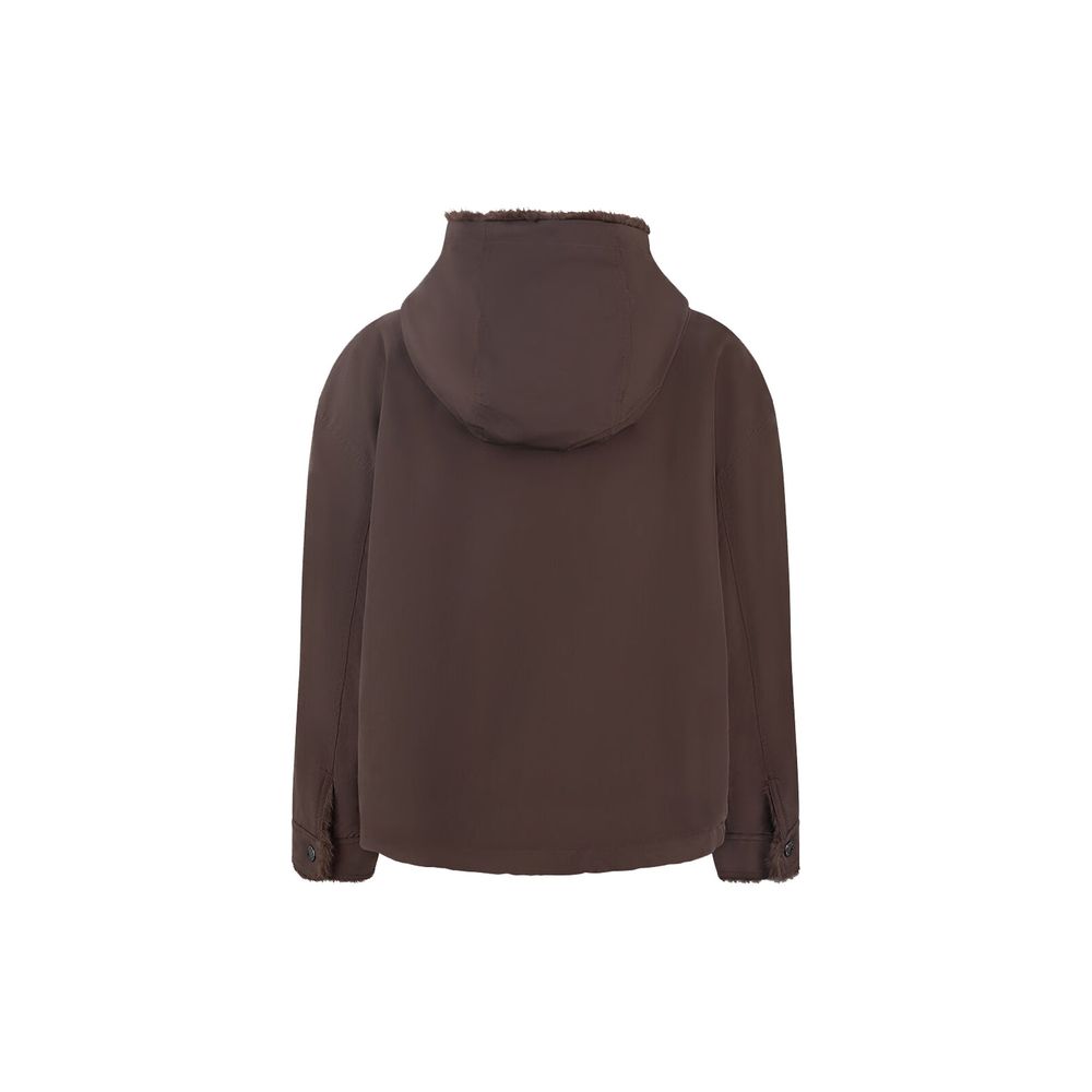 Max Mara Braune Baumwolljacke in voller Länge