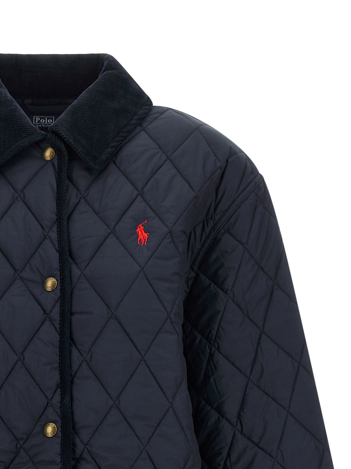 Polo Ralph Lauren Blaue Polyester-Jacke in voller Länge