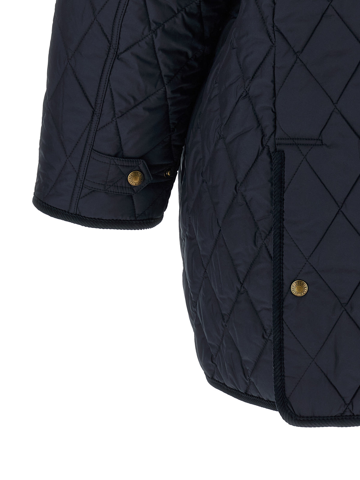 Polo Ralph Lauren Blaue Polyester-Jacke in voller Länge