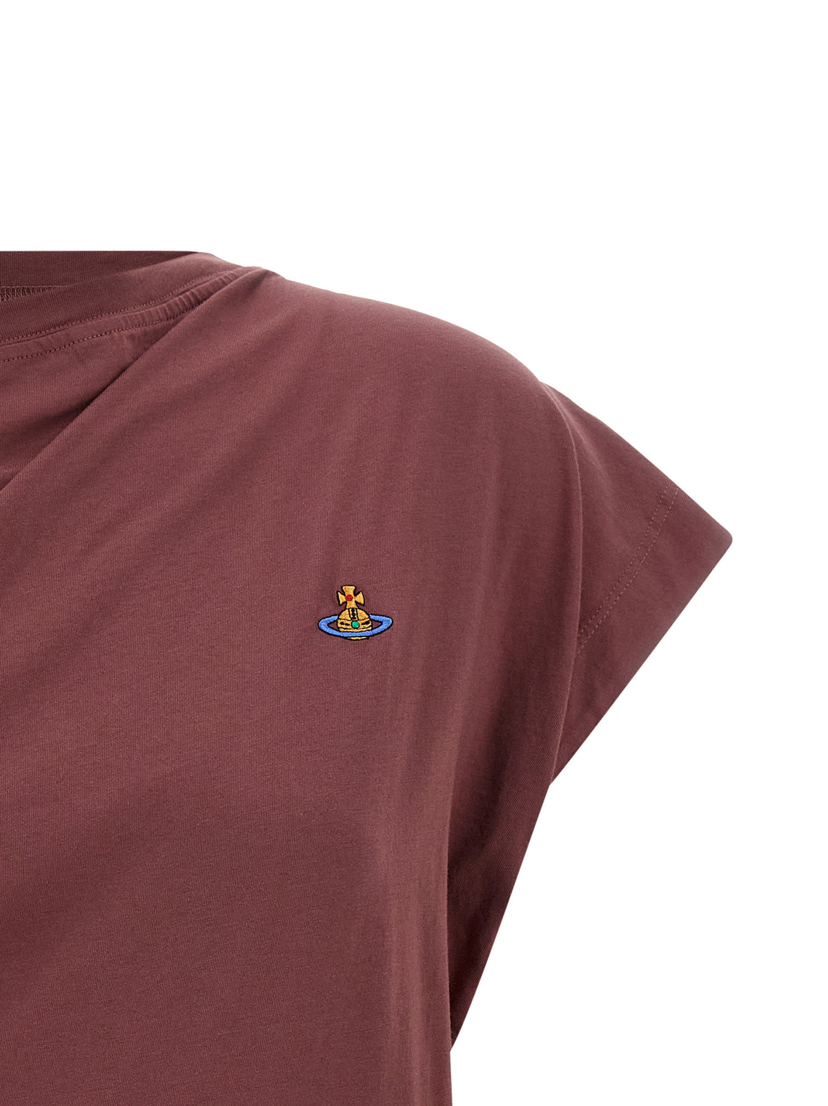 Vivienne Westwood Ärmelloses T-Shirt aus Baumwolle in Bordeaux