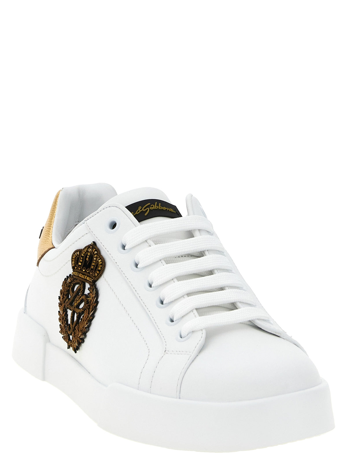 Dolce & Gabbana Sneakers aus Kalbsleder in Gold